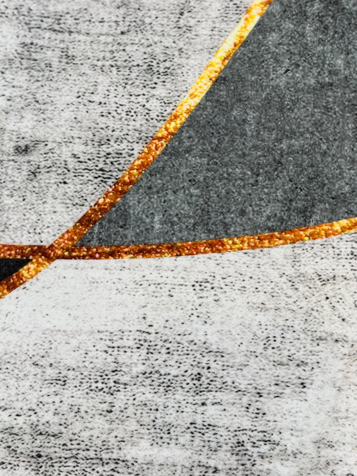Modern Abstract with Gold Lines/Curves | Grey Black Gold Rug | Size 120x170cm (approx. 4'.0" x 5'7")ft