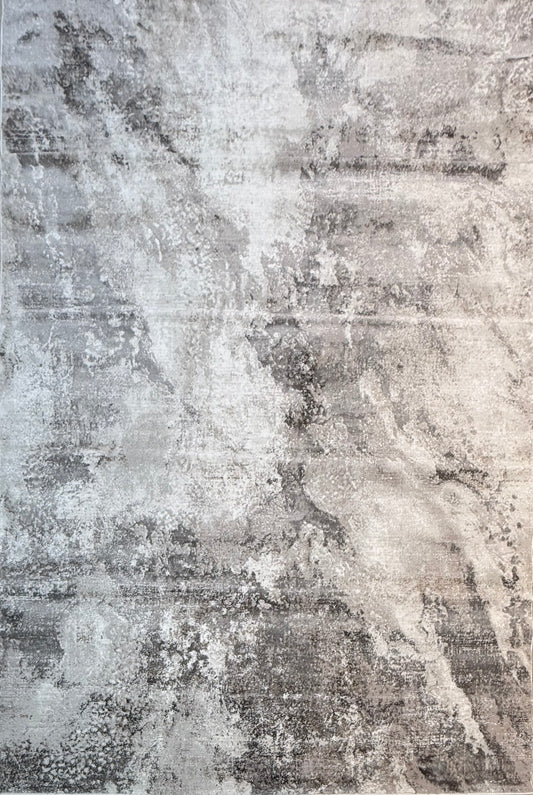 Lunar Metallic Marble Rug |Shades of Grey, White, Black and Gold | Size 150x220cm (4.11x7.2)ft