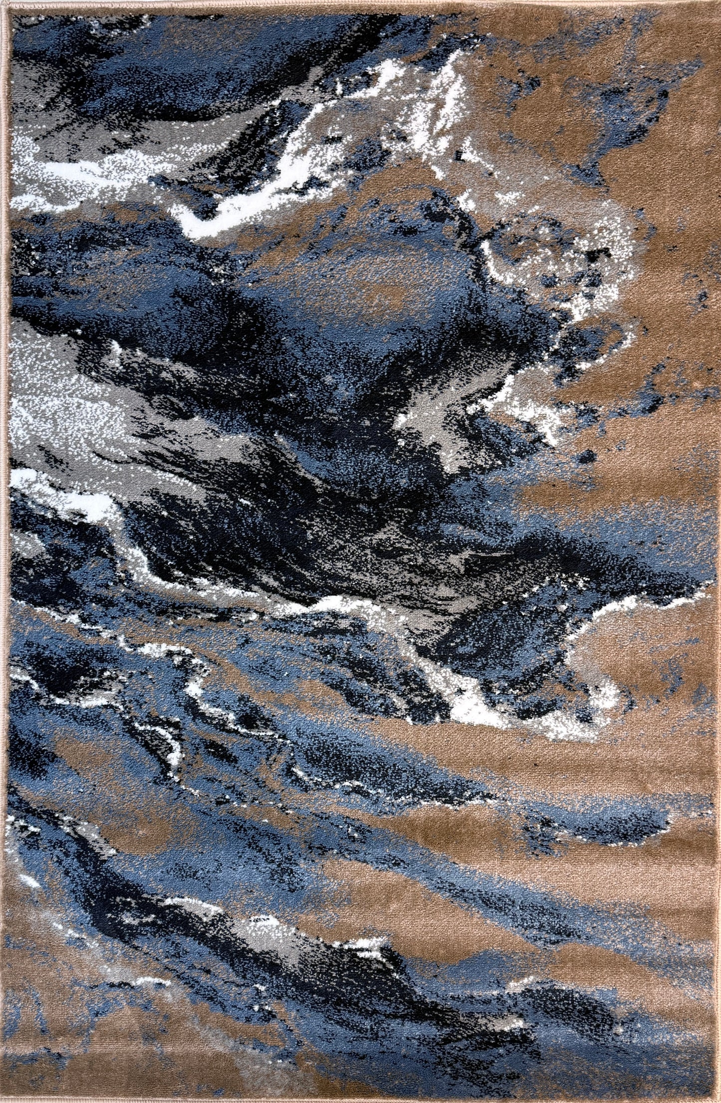 Stormy Vista Contemporary Rug | dark navy, misty grey, & warm beige | Size 3.3x5.0 ft