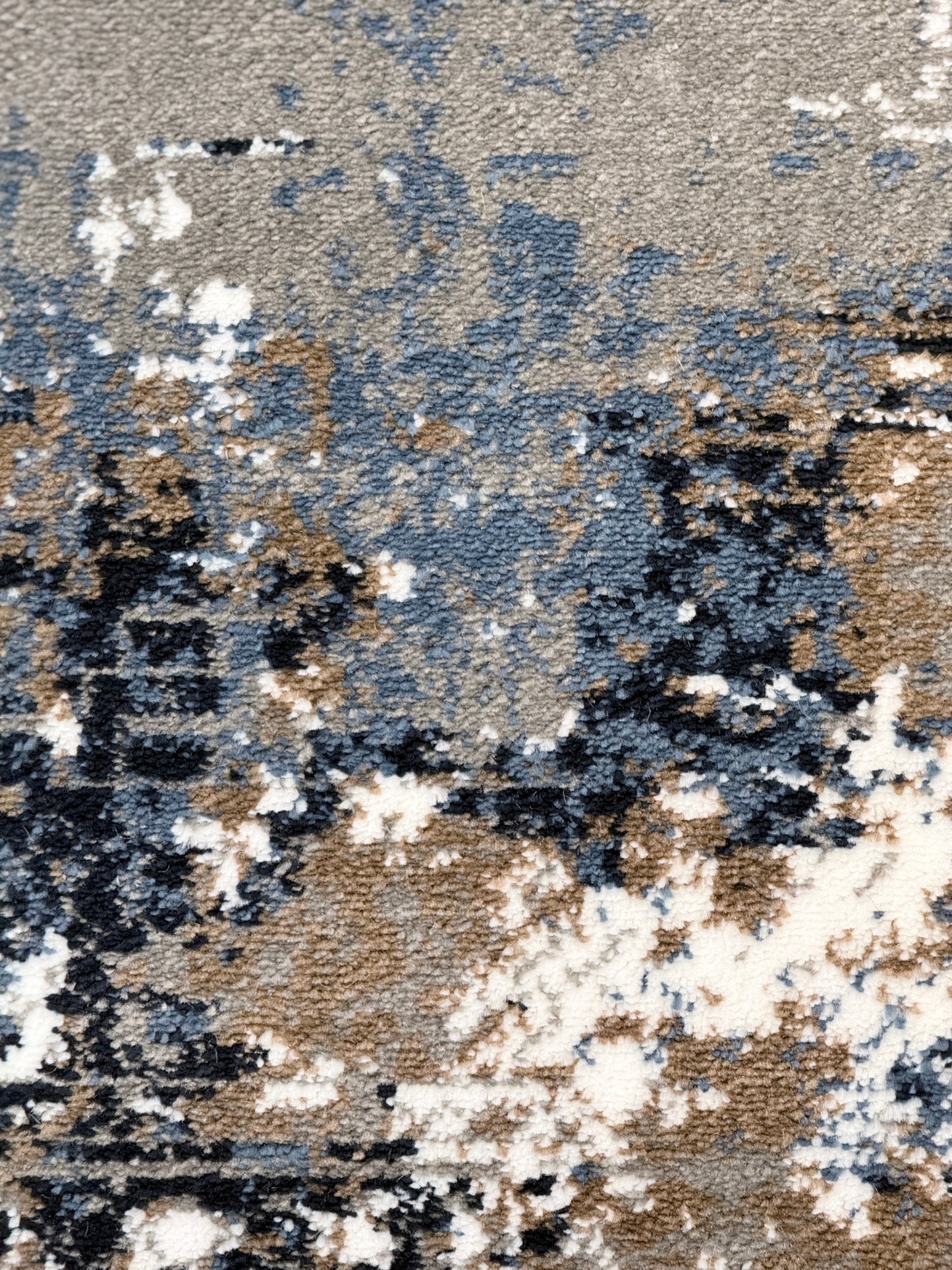 Abstract area rug | blend of Grey, Blue, and Anthracite tones | Size 3.3x5.0 ft