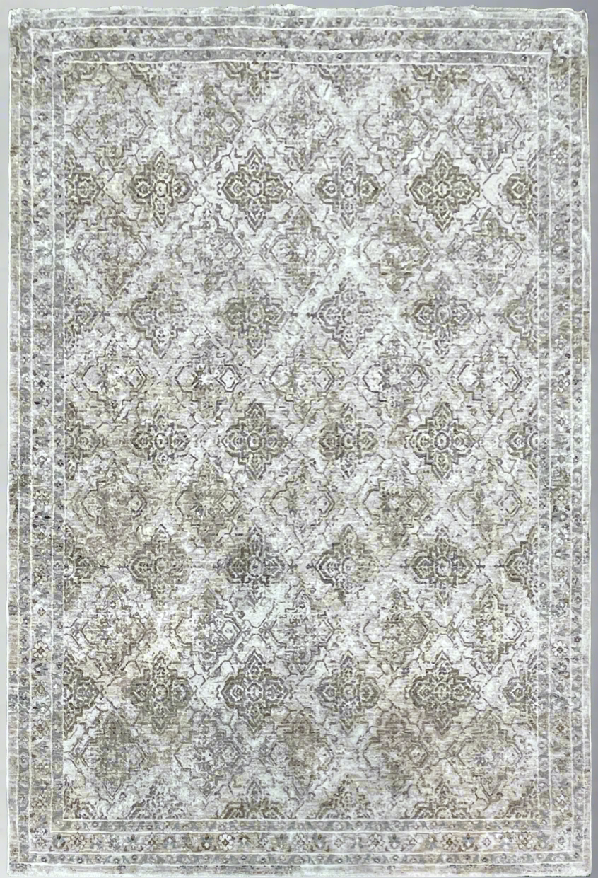 Elegant Vintage Rug - Vanilla & Grey, 160x230cm (5.3x7.7)feet