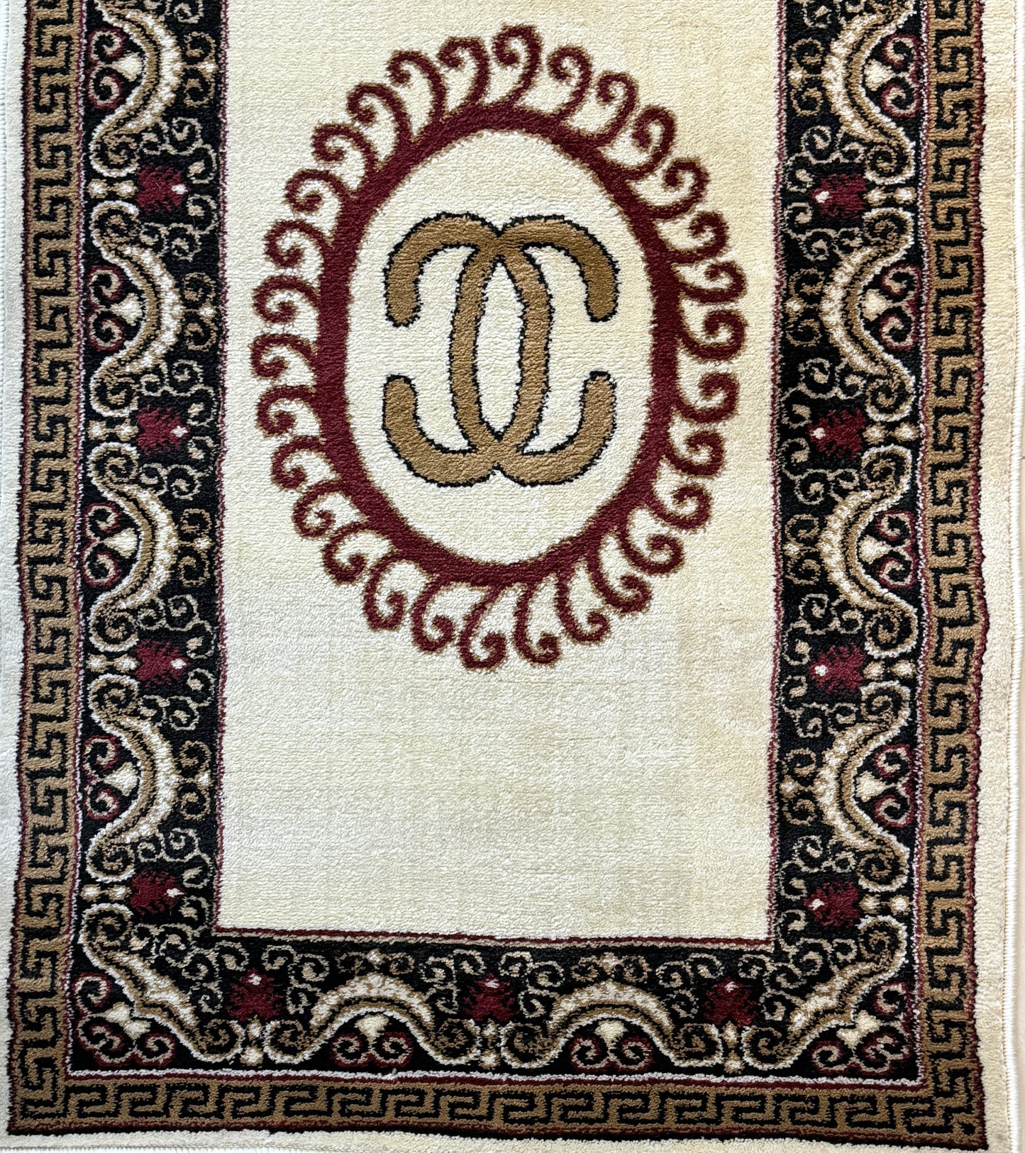 Classic Medallion Runner Rug Beige Brown Black 2.7 x 13.2 feet