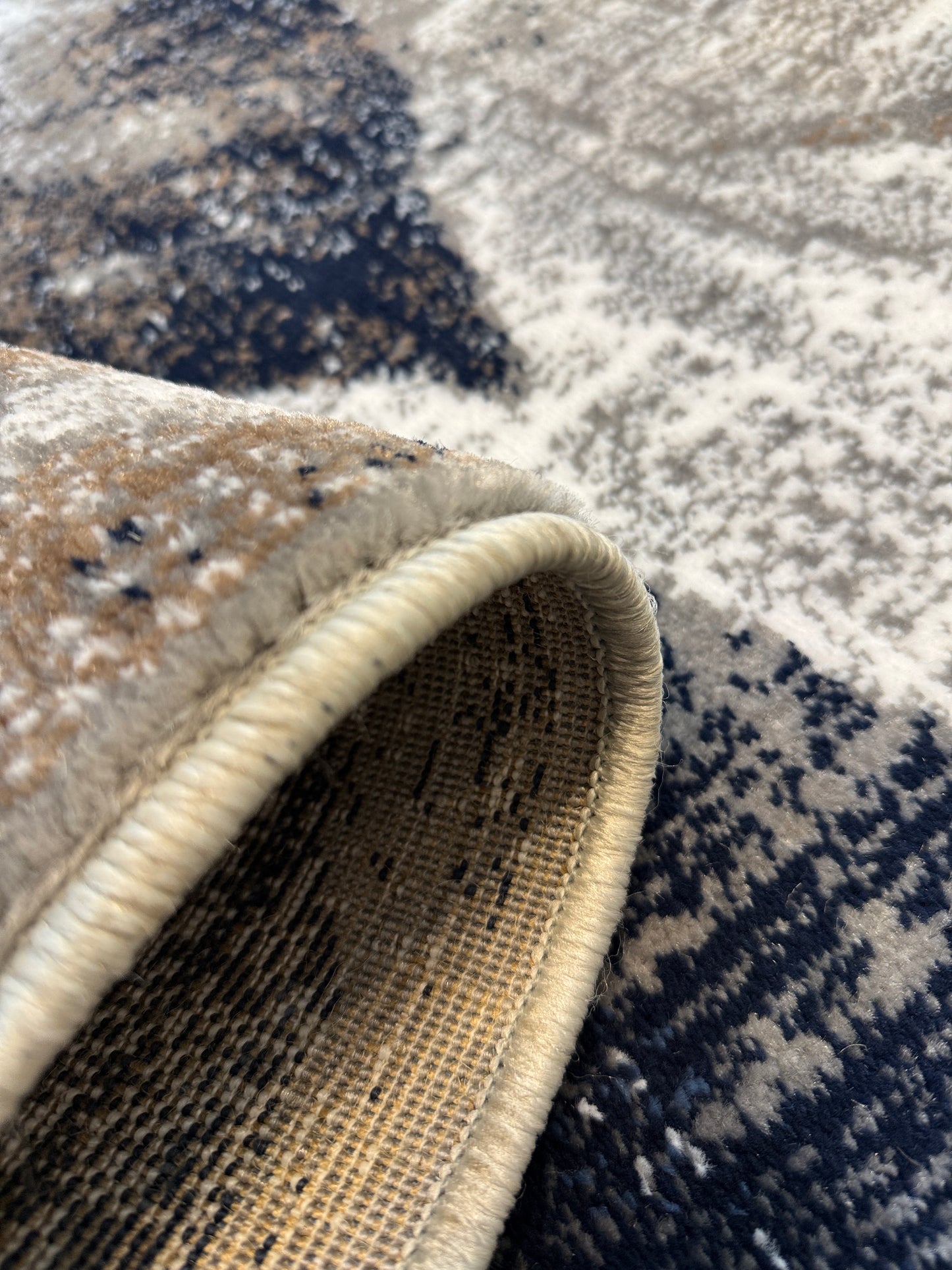 Modern Floral Leaf Area Rug | charcoal, grey, beige, and cream | Size 3.3x5.0 ft