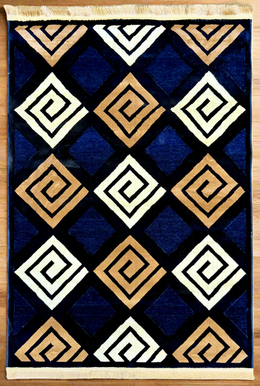 Chenille Rug Geometric Spiral Charm Size 125x170cm (4.1x5.7)ft