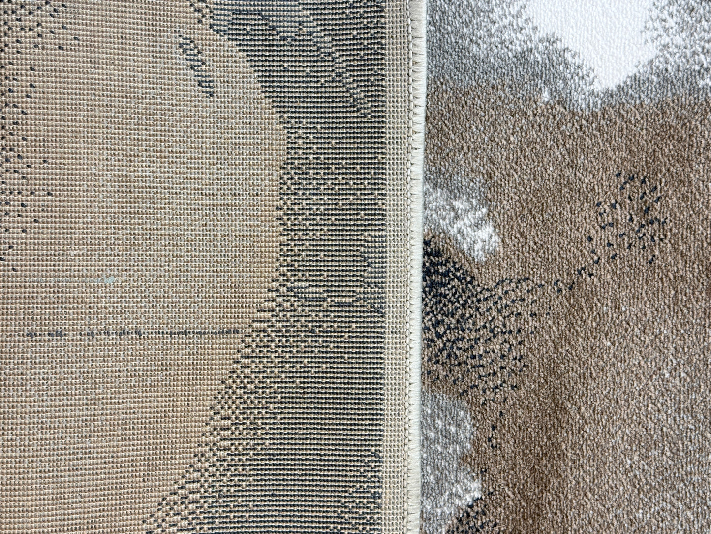 Abstract Modern Area Rug |Navy Blue Grey Beige Brown Colours | Size 5 x 7.3 Feet