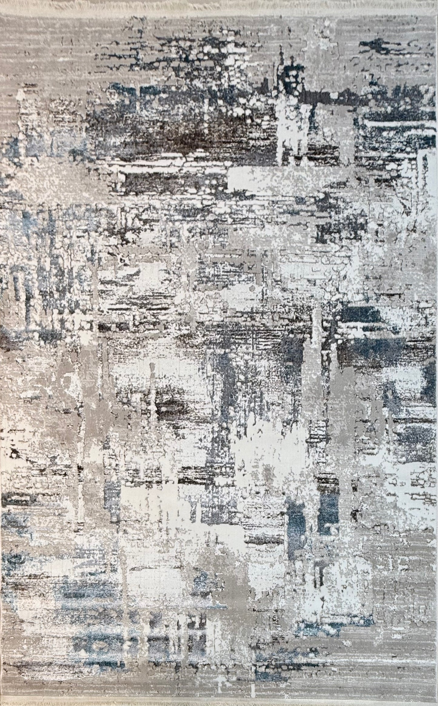 Arctic Calm Designer Area Rug – Ivory, Beige & Blue Tones | Size 150×220 cm (4.11x7.3 ft)