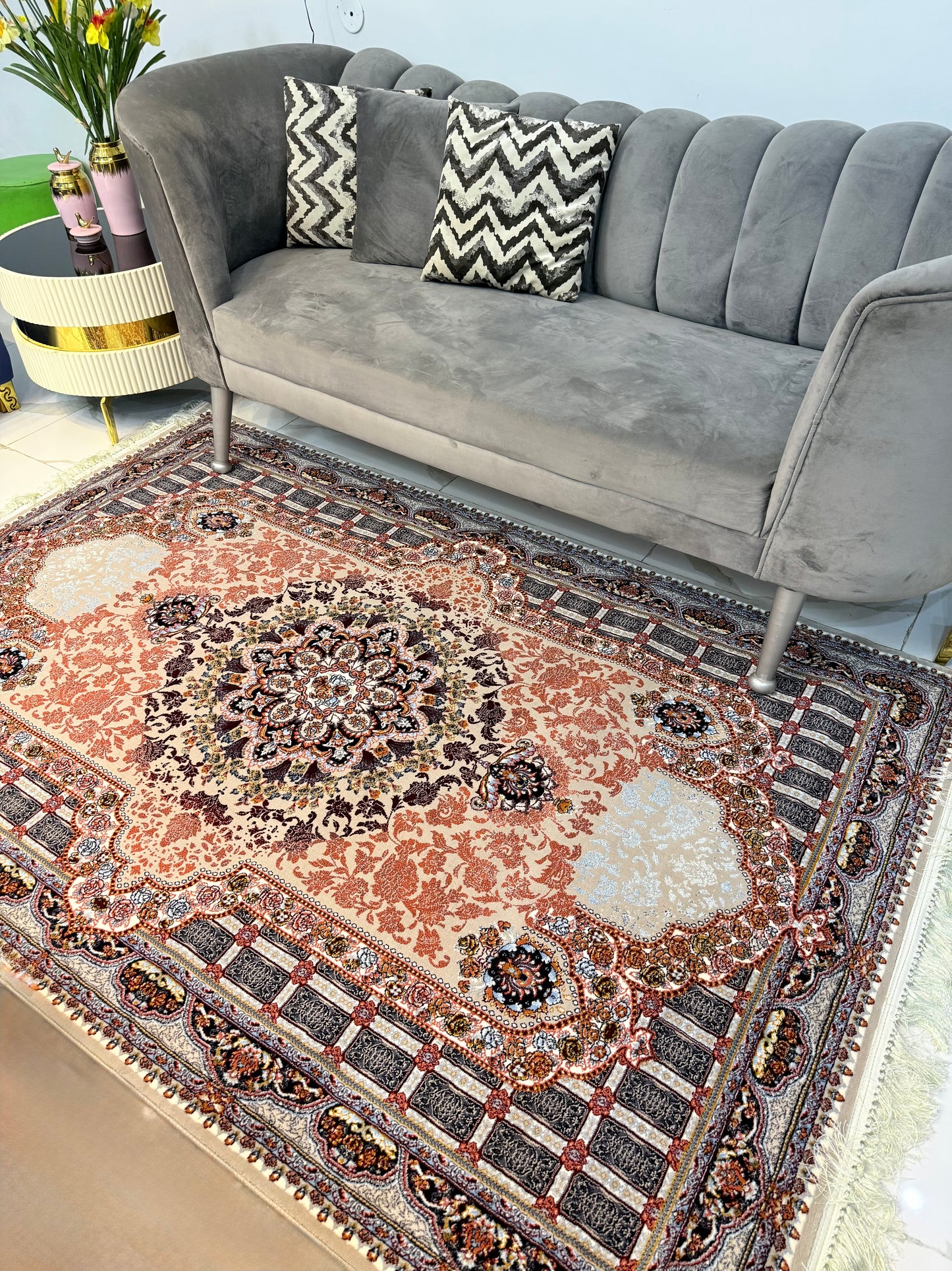 Elegant Persian Rug - Ana Design, Classic Multi-Colour 150x220cm (4.11x7.3)ft