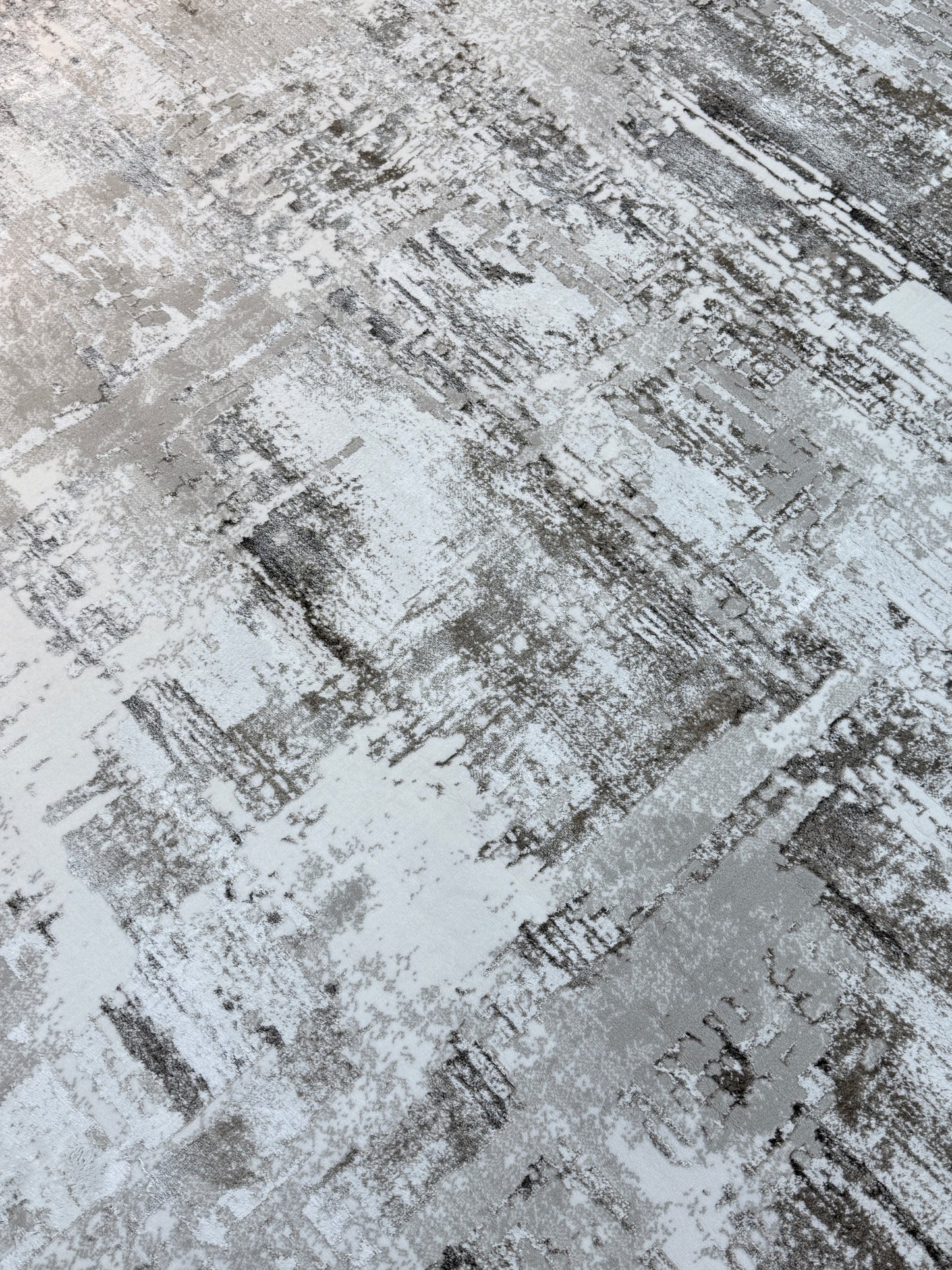 Contemporary Faded Marble Rug | L.Grey, OffWhite & Sand | Size 200x300 cm (6.6x9.10 ft)