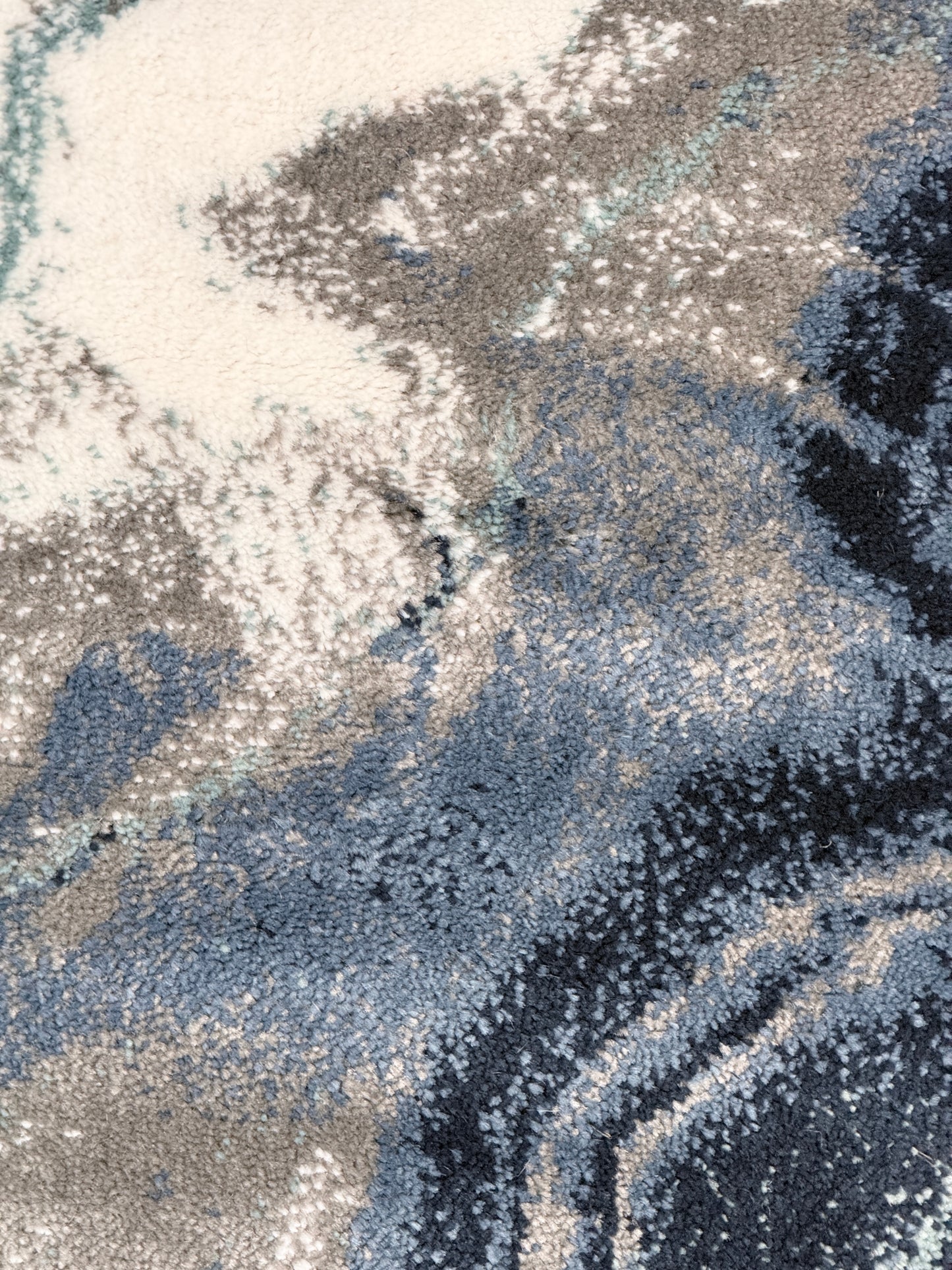 Midnight Marble Abstract Area Rug | deep navy, charcoal gray, and slate | Size 3.3x5.0 ft