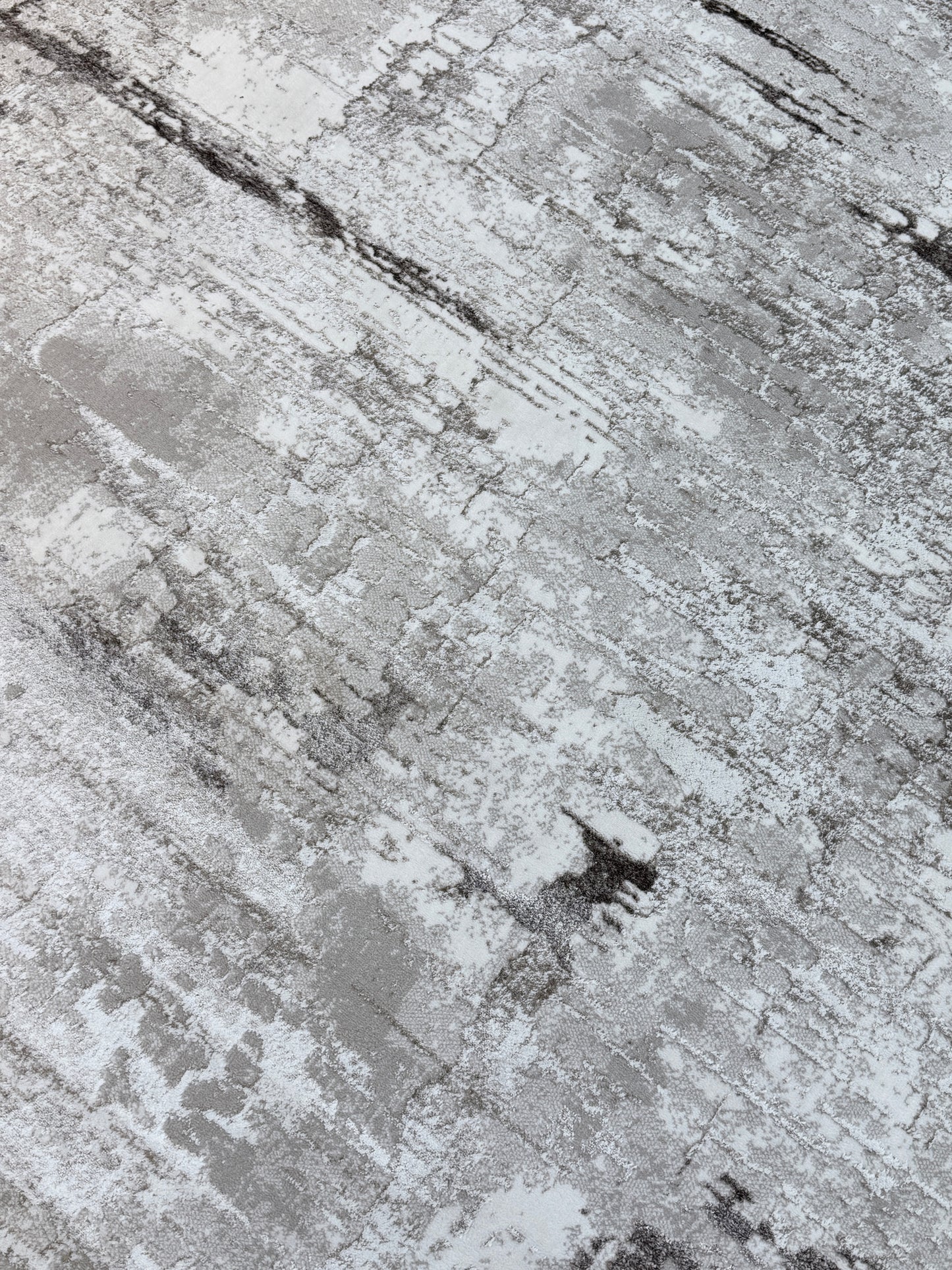 Ethereal Mist Abstract Rug | Slate Grey and Cream | Size 200x300 cm (6.7x9.10 ft).