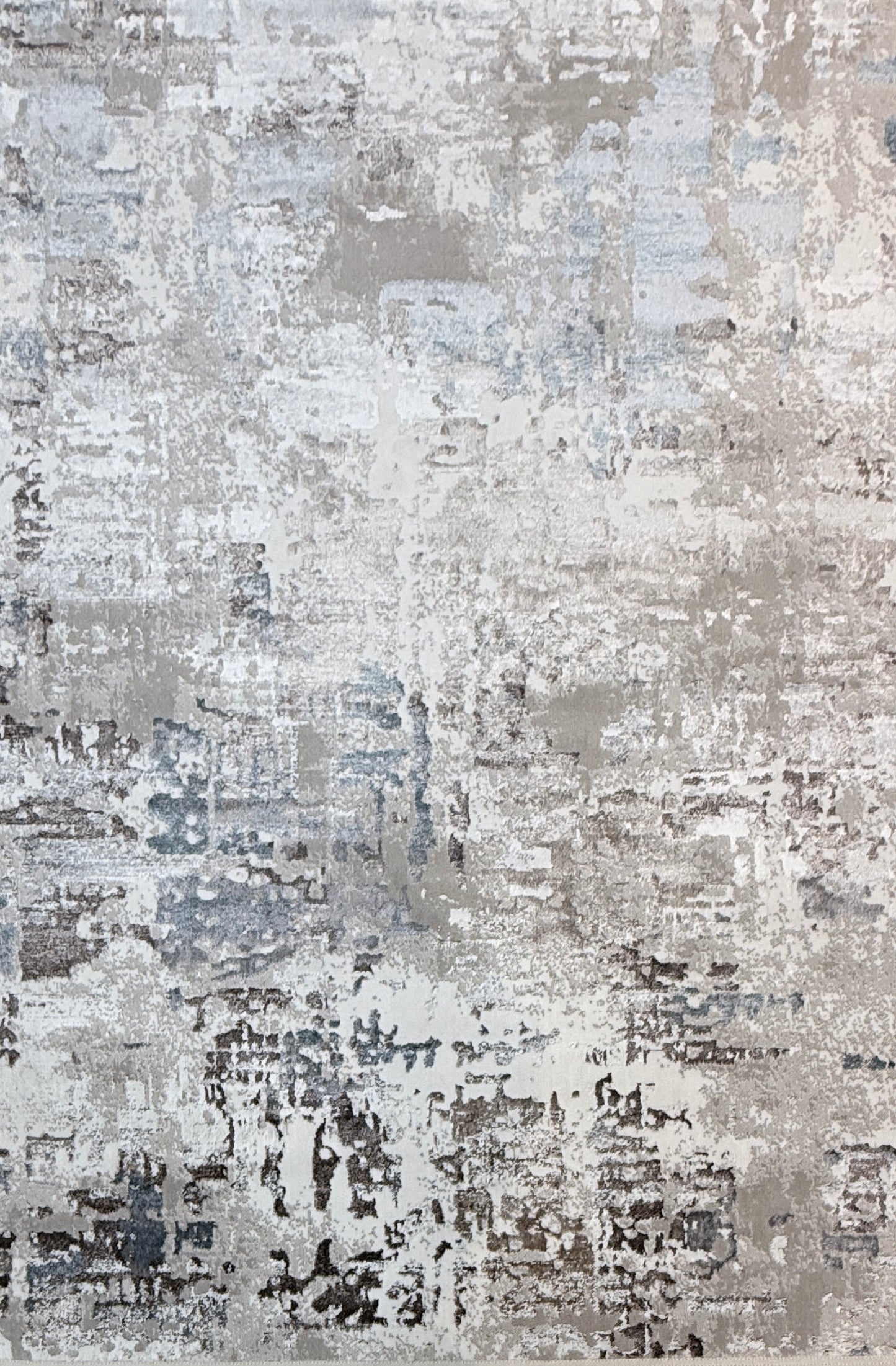 Abstract Distressed Texture Rug | Grey, Beige, and Blue | Size 150x220 cm (4.11x7.2 ft)