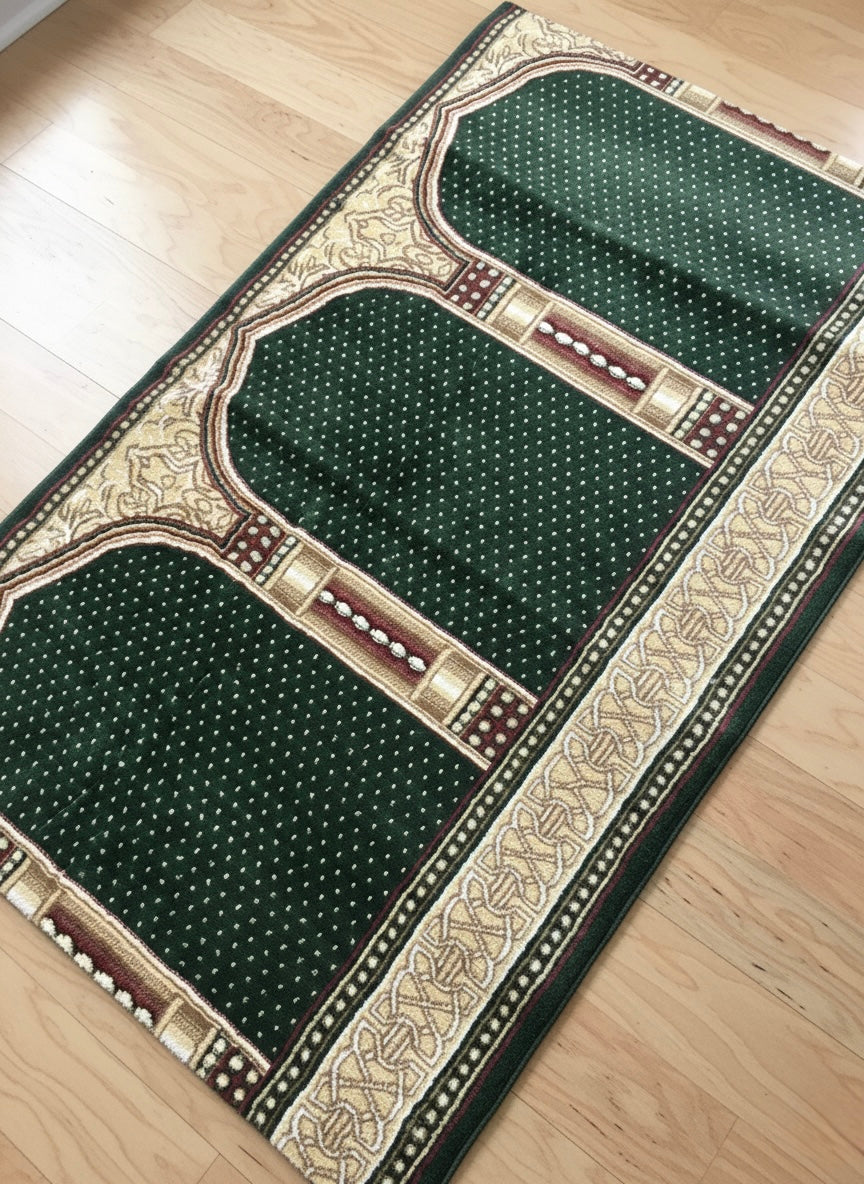 Traditional Islamic Prayer Rug with Mehrab Design