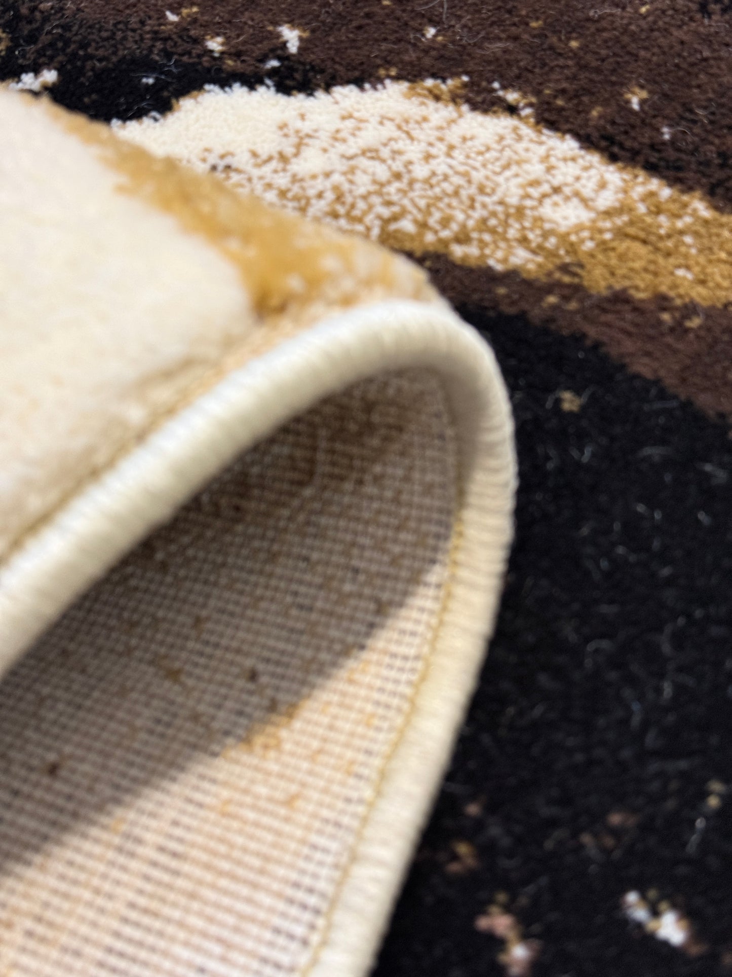 The Fluid, Marble Wave Area Rug | Cream, gold, brown & black | Size 2.7 x 5 feet.