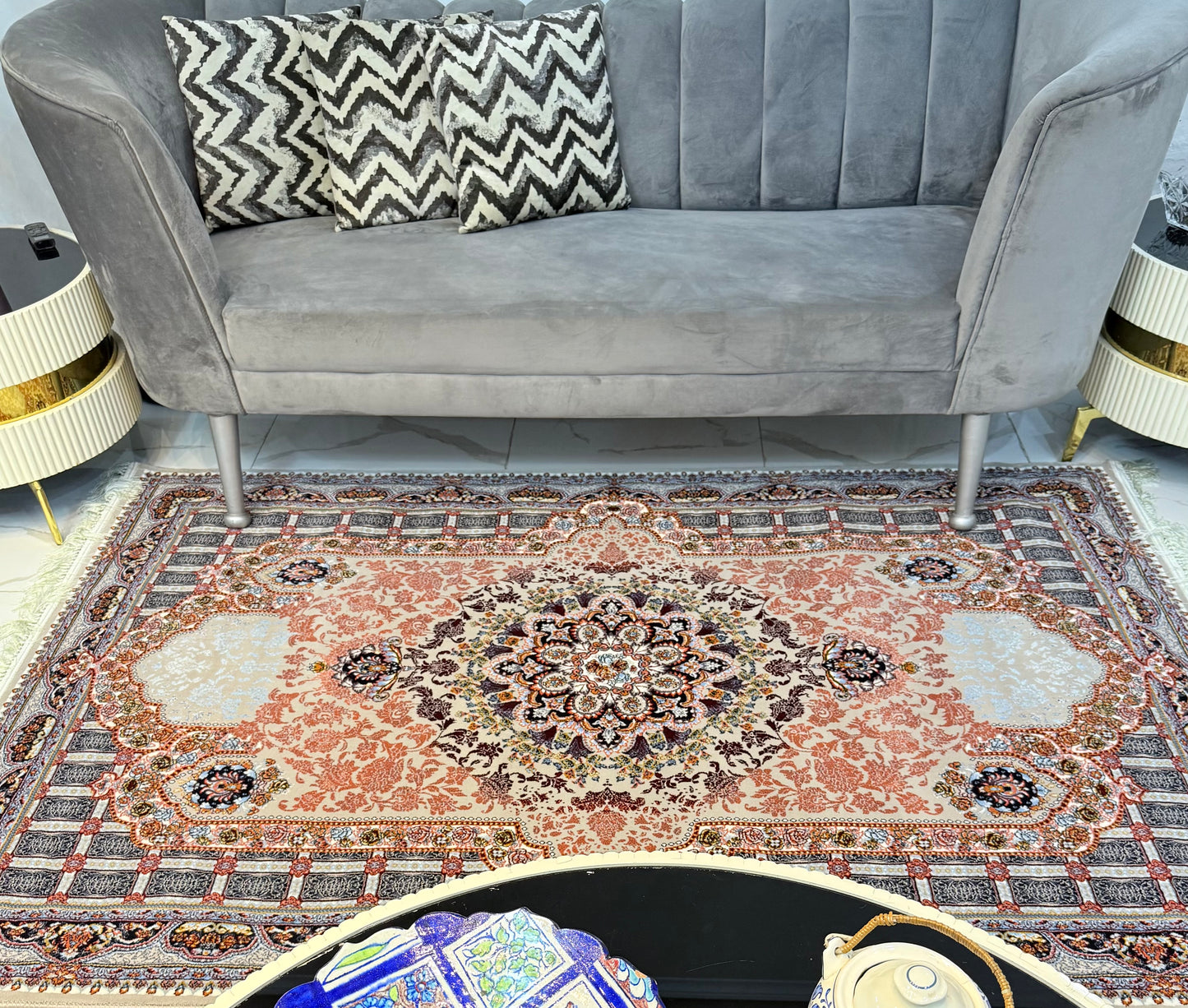 Elegant Persian Rug - Ana Design, Classic Multi-Colour 150x220cm (4.11x7.3)ft