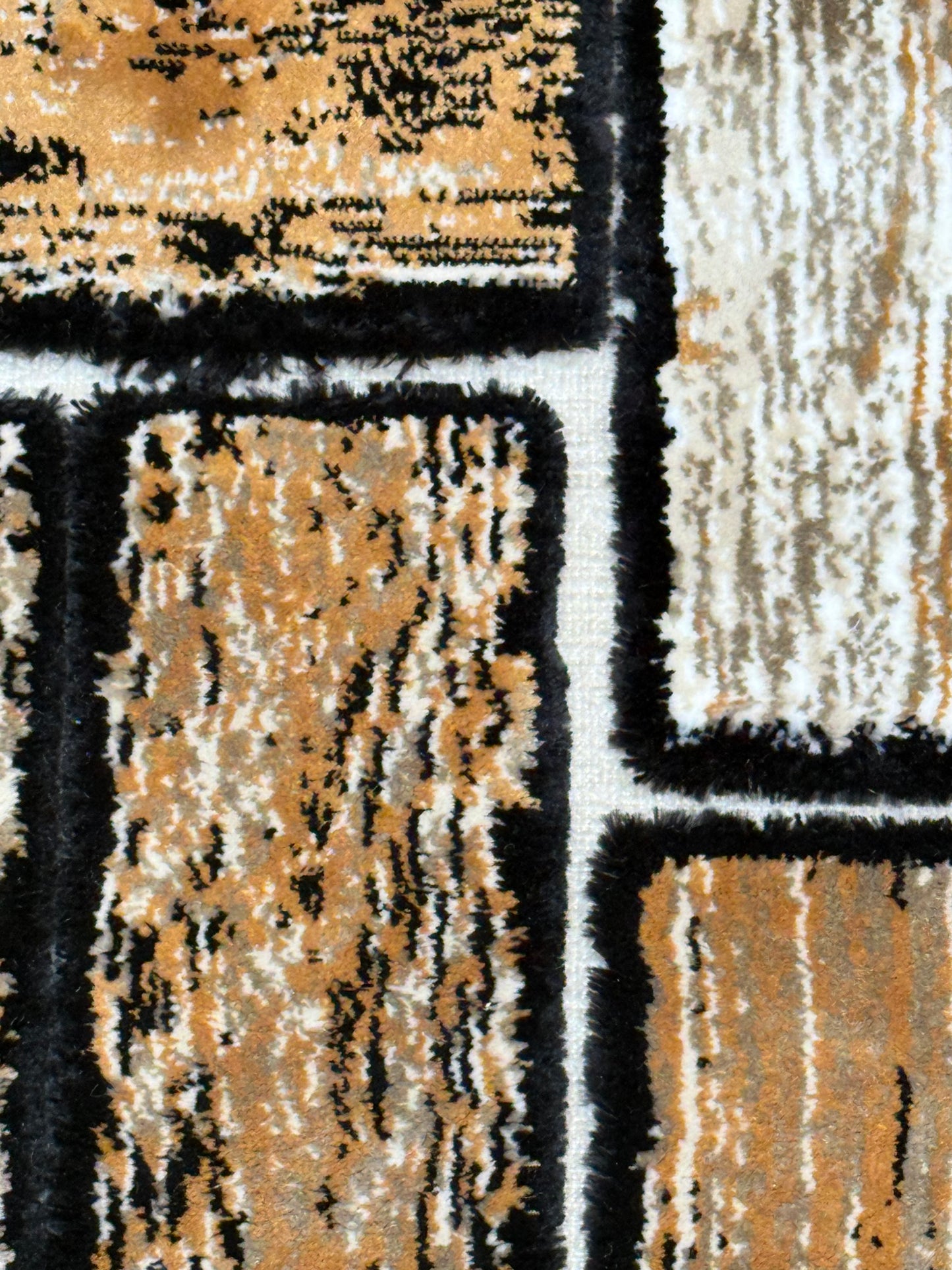 Rustic Wood Plank Pattern Rug - Earthy Browns & Creams - Size Multiple Options