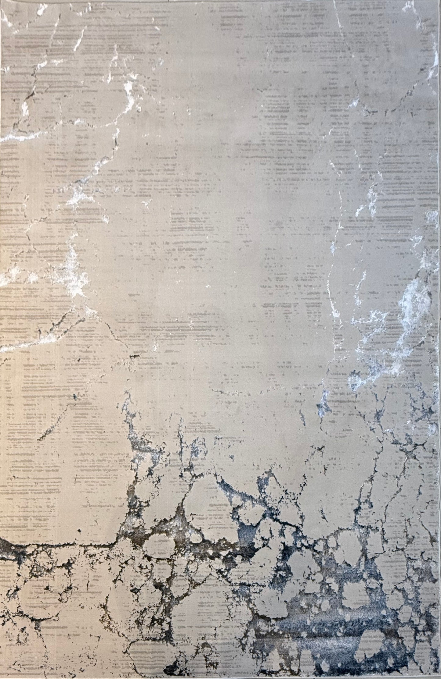 Distressed Abstract Marble Rug in shades of grey, cream & charcoal | Size 150x220cm (4.11x7.2 ft)