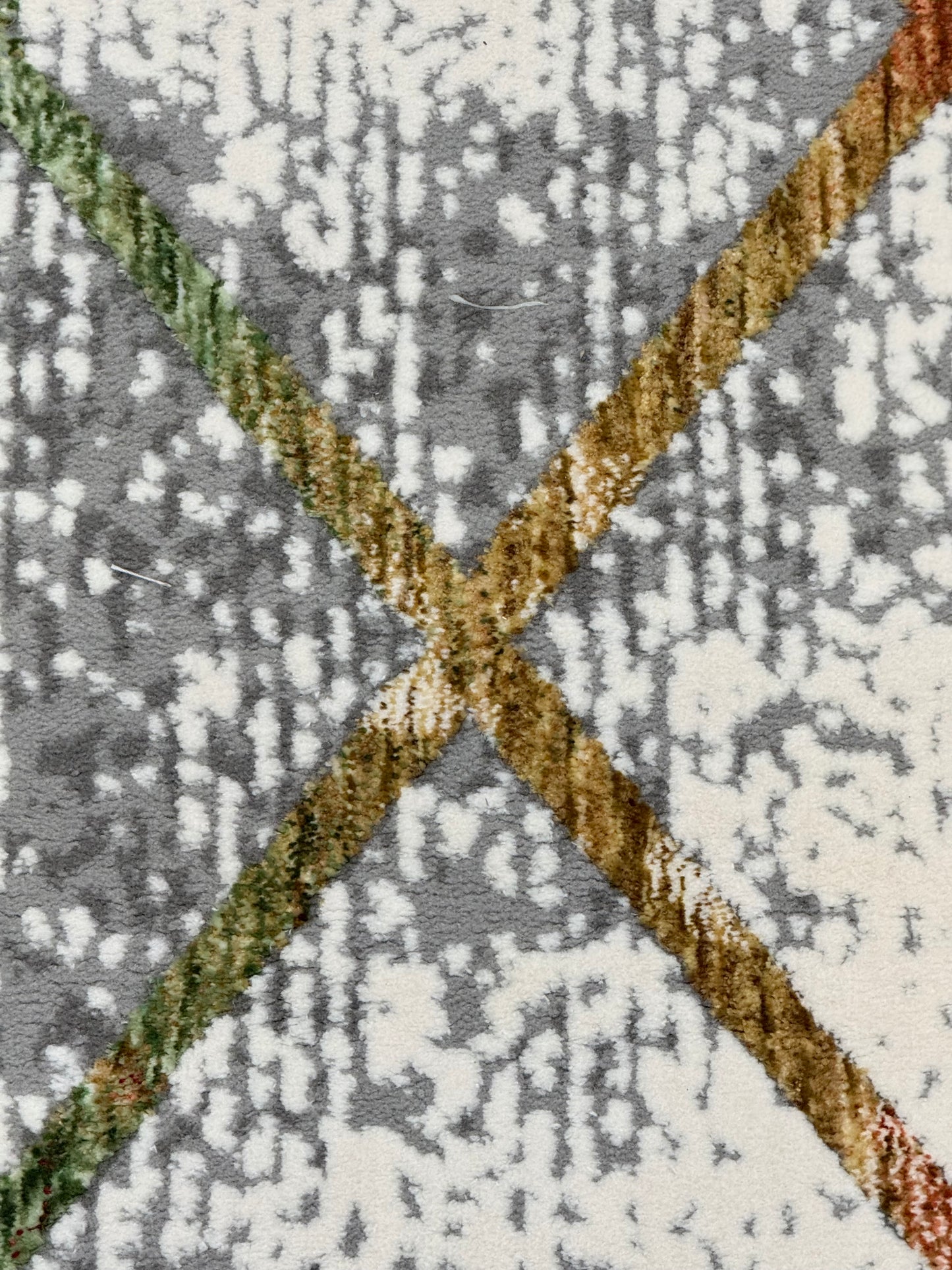 Vintage Wash Rug: Gray, Cream, Red, and Olive - Size (4.10x7.3)ft