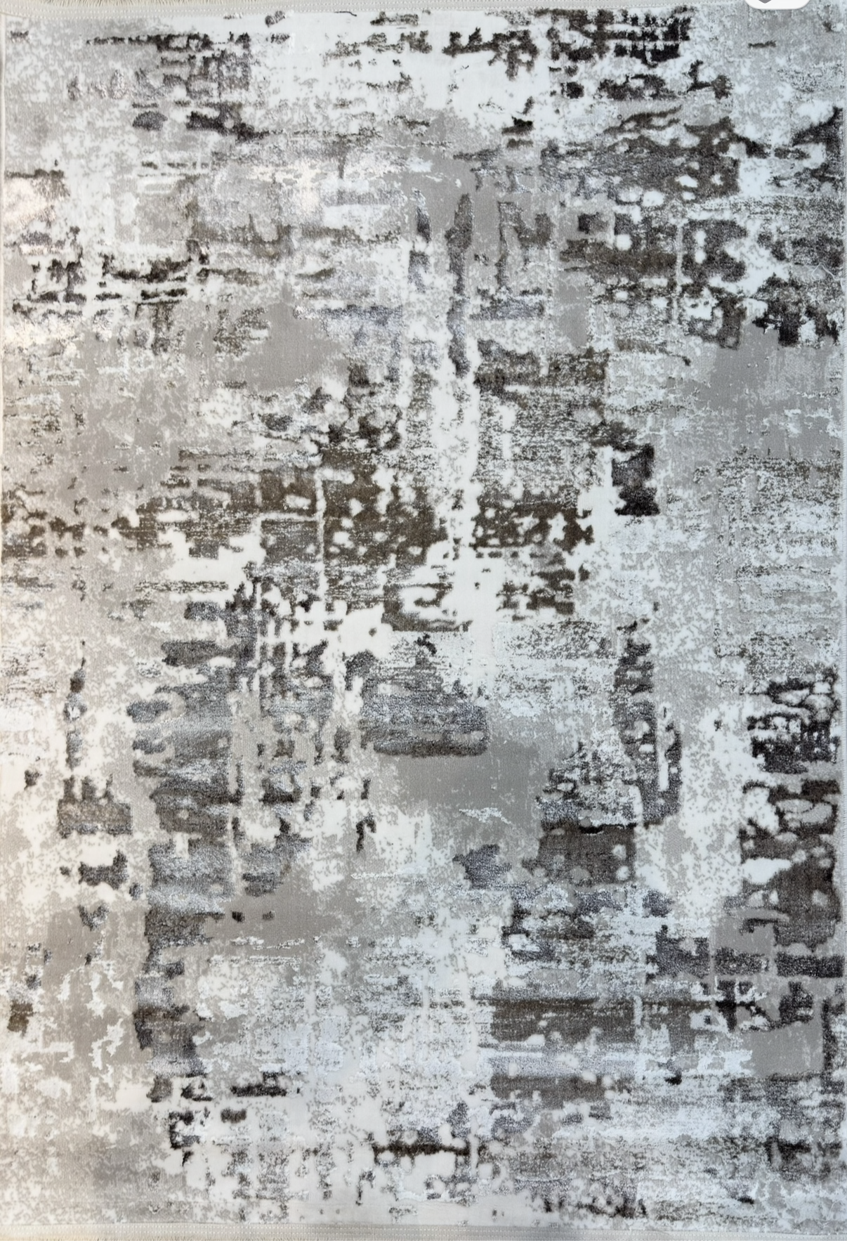 Modern Abstract Grey & Ivory Area Rug | Textured Design |Size 120×170 cm (4×5.7 ft)