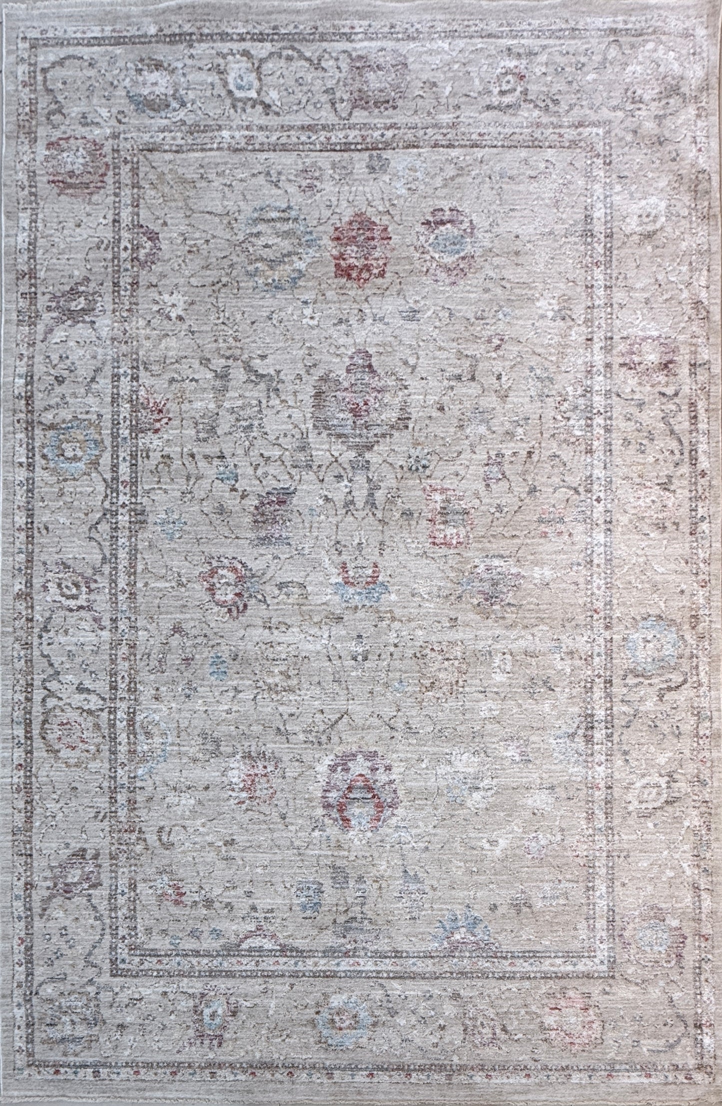 Vintage Medallion Distressed Area Rug | cream, beige | Size 150x230 cm (4.11x7.6 ft)