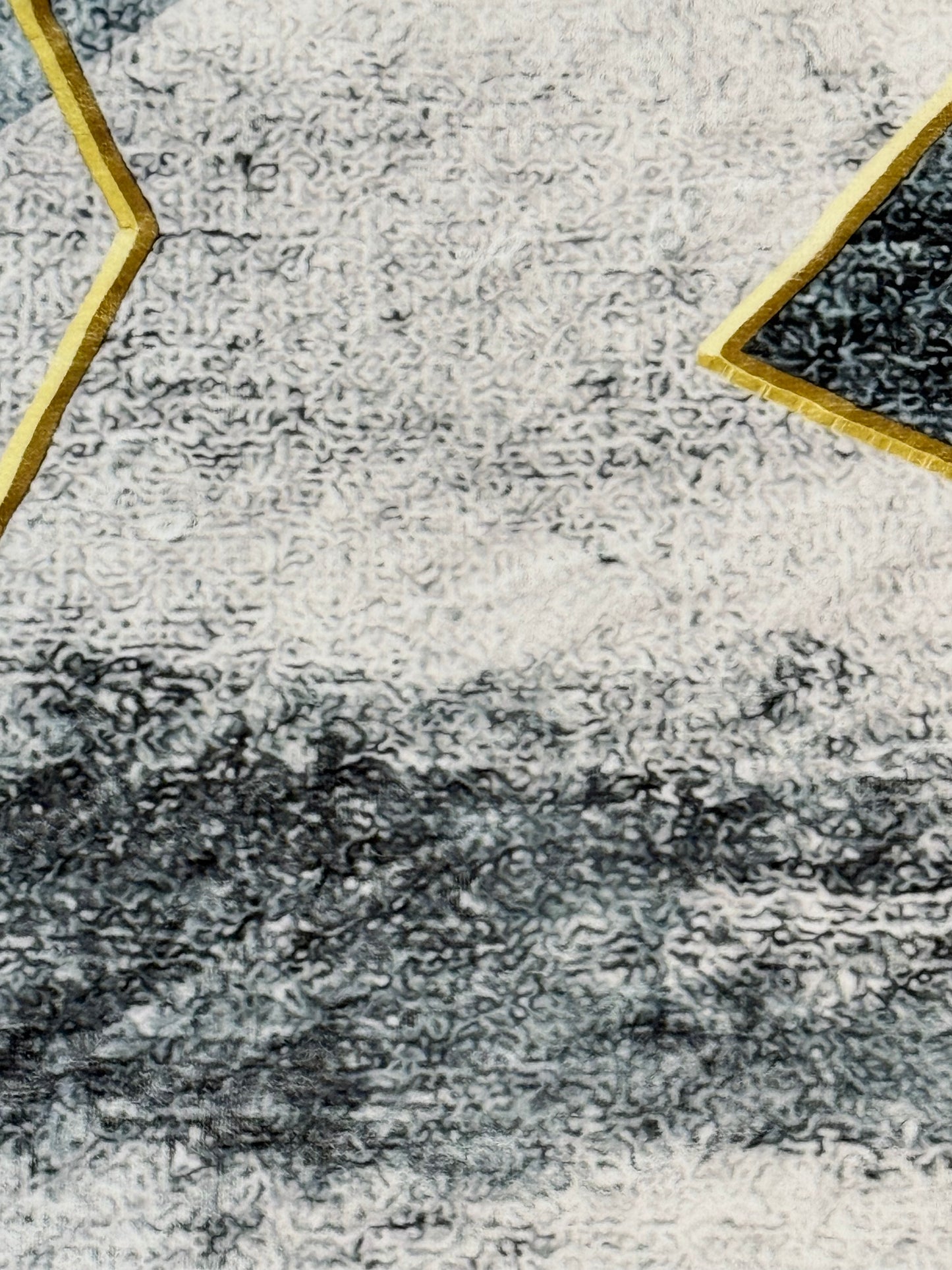 Contemporary Abstract Geo Rug | Grey & Gold Geometric Rug | Size 120x170 cm (4.0x5.7ft) approx