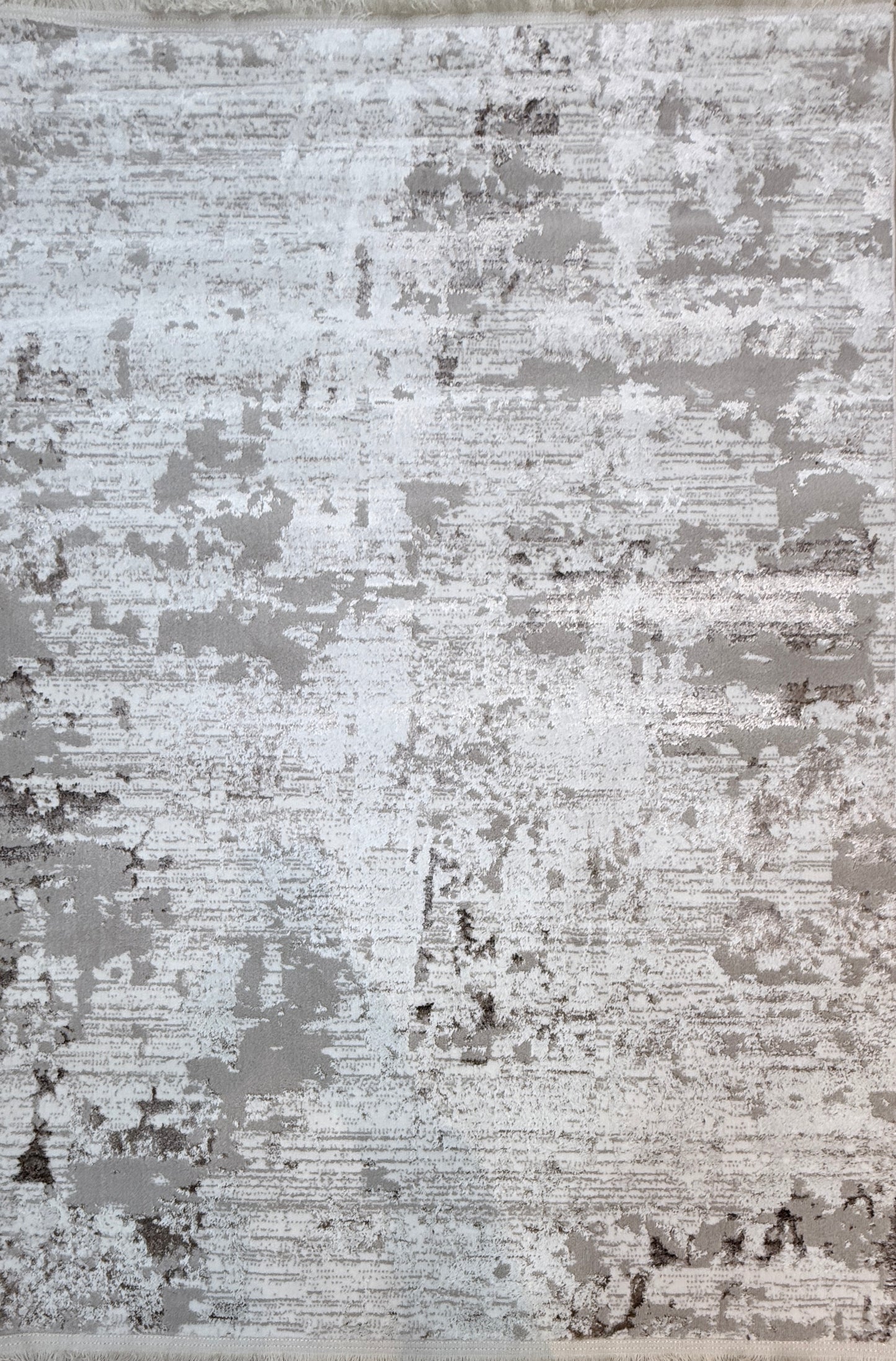 Abstract Distressed Rug | Grey and White | Size 120x170 cm (3.11x5.7 ft)