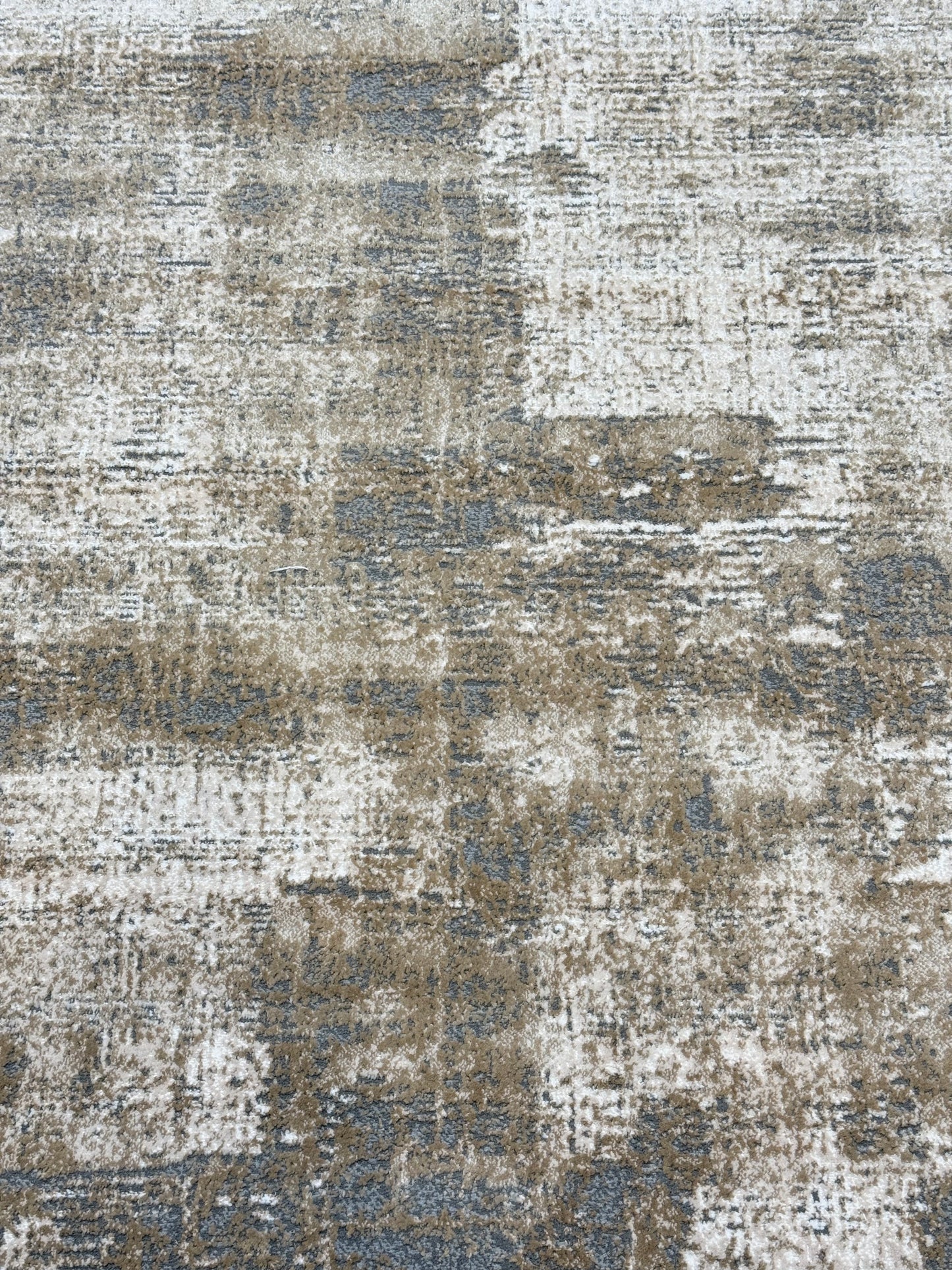 Distressed Grid Rug - Light and Dark Grey Blend, Size 150x225cm (4.10x7.3)ft