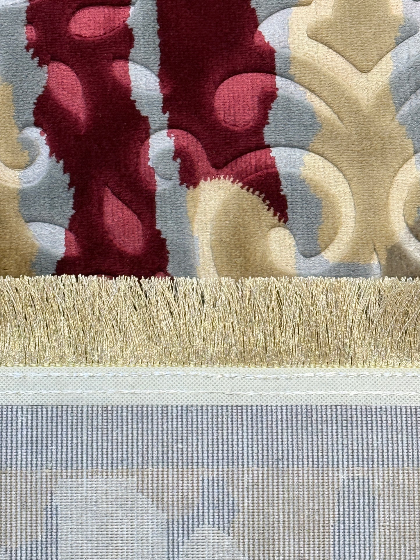 The Modern Abstract Damask Area Rug | blend of grey, beige, burgundy & navy blue |Size150x220 cm (4.11x7.2 feet).