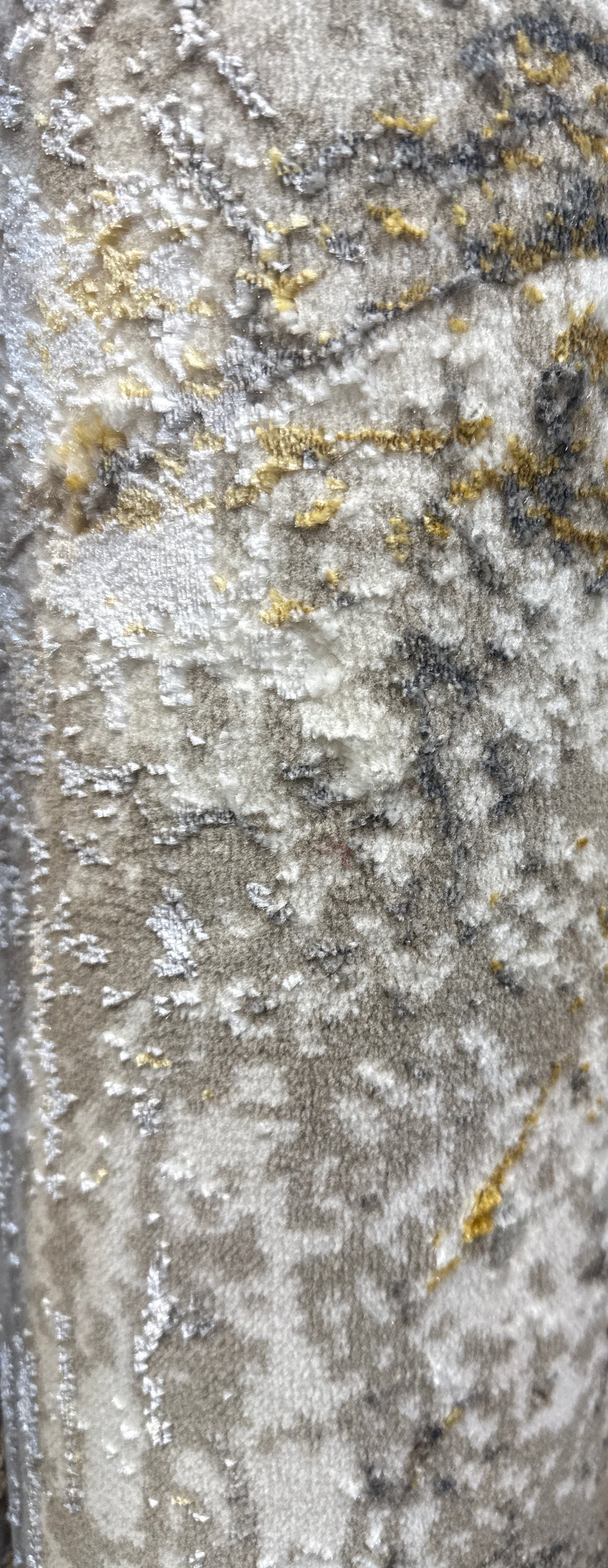 Abstract Textured Modern Rug - Beige, Cream, Grey, Gold & Light Blue | 250x350 cm (8.2x11.5 ft)