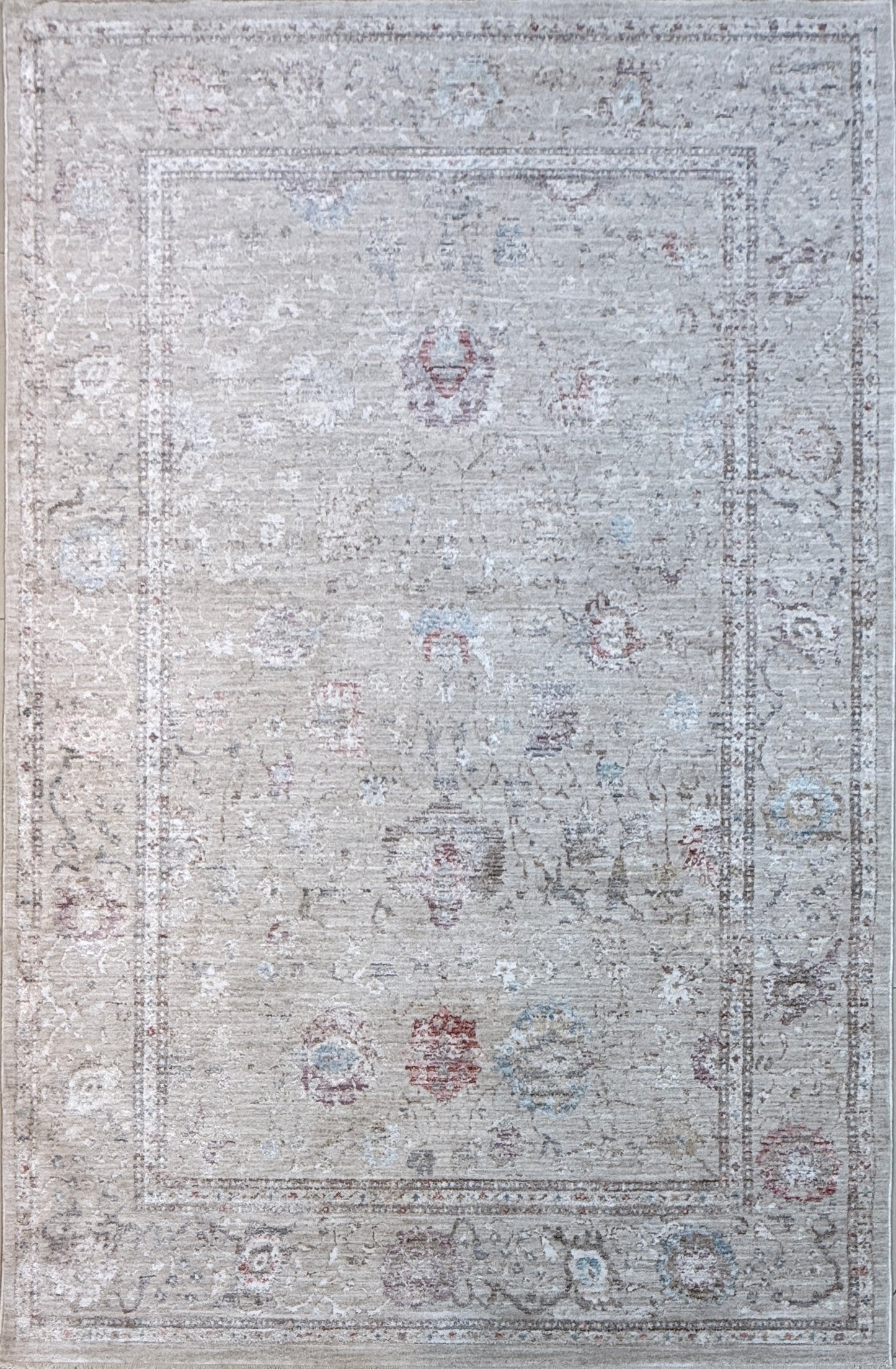 Vintage Medallion Distressed Area Rug | cream, beige | Size 150x230 cm (4.11x7.6 ft)