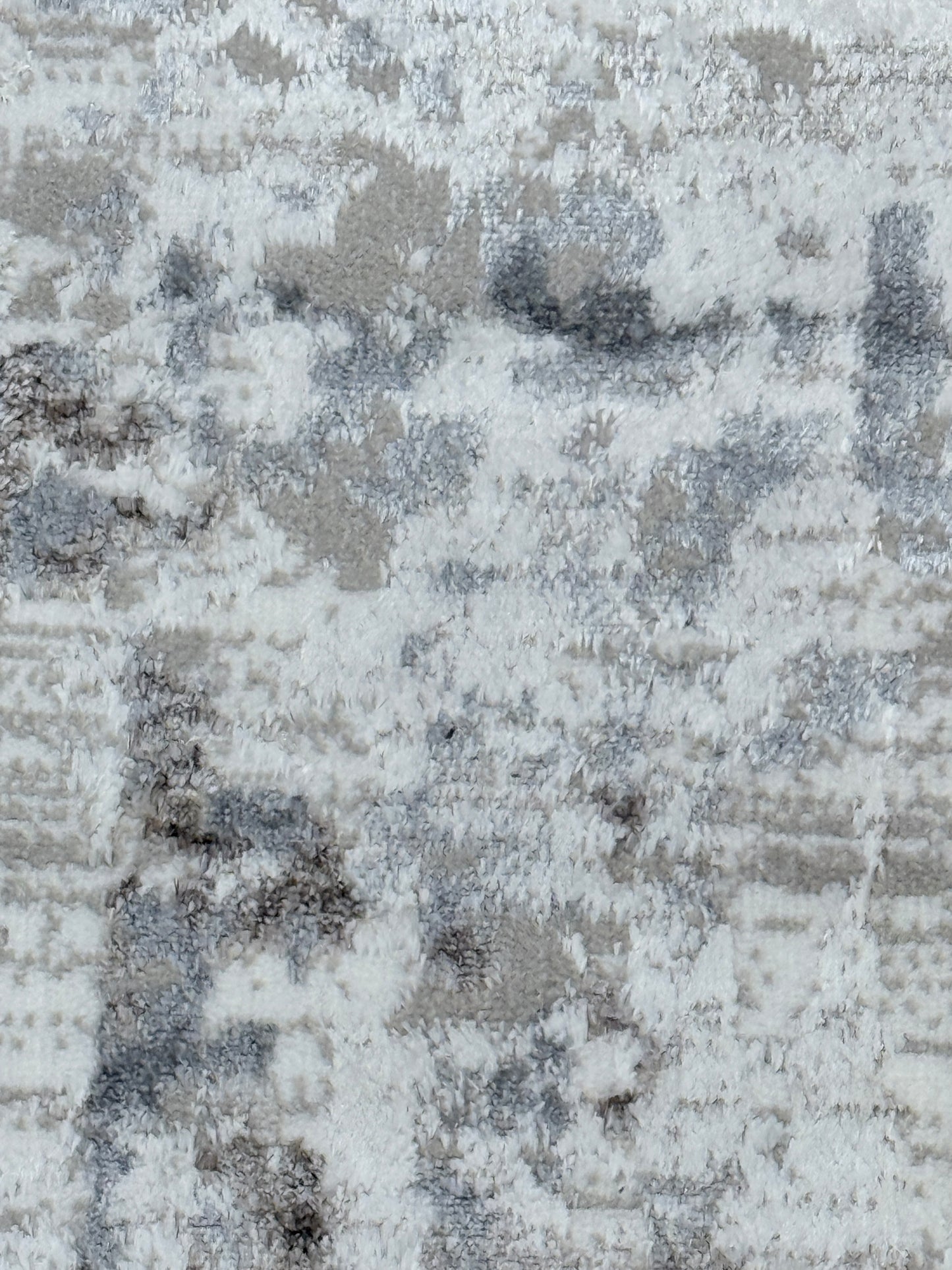 Modern Abstract Distressed Rug | Grey and White | Available In Two Sizes