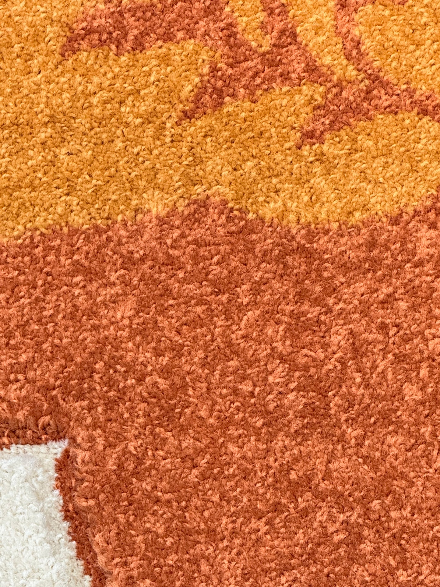 Bohemian Floral Area Rug | terracotta, cream & mustard gold | Size 160x220 cm (5.3x7.3 ft)
