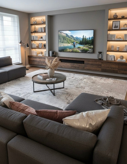 Contemporary Faded Marble Rug | L.Grey, OffWhite & Sand | Size 200x300 cm (6.6x9.10 ft)