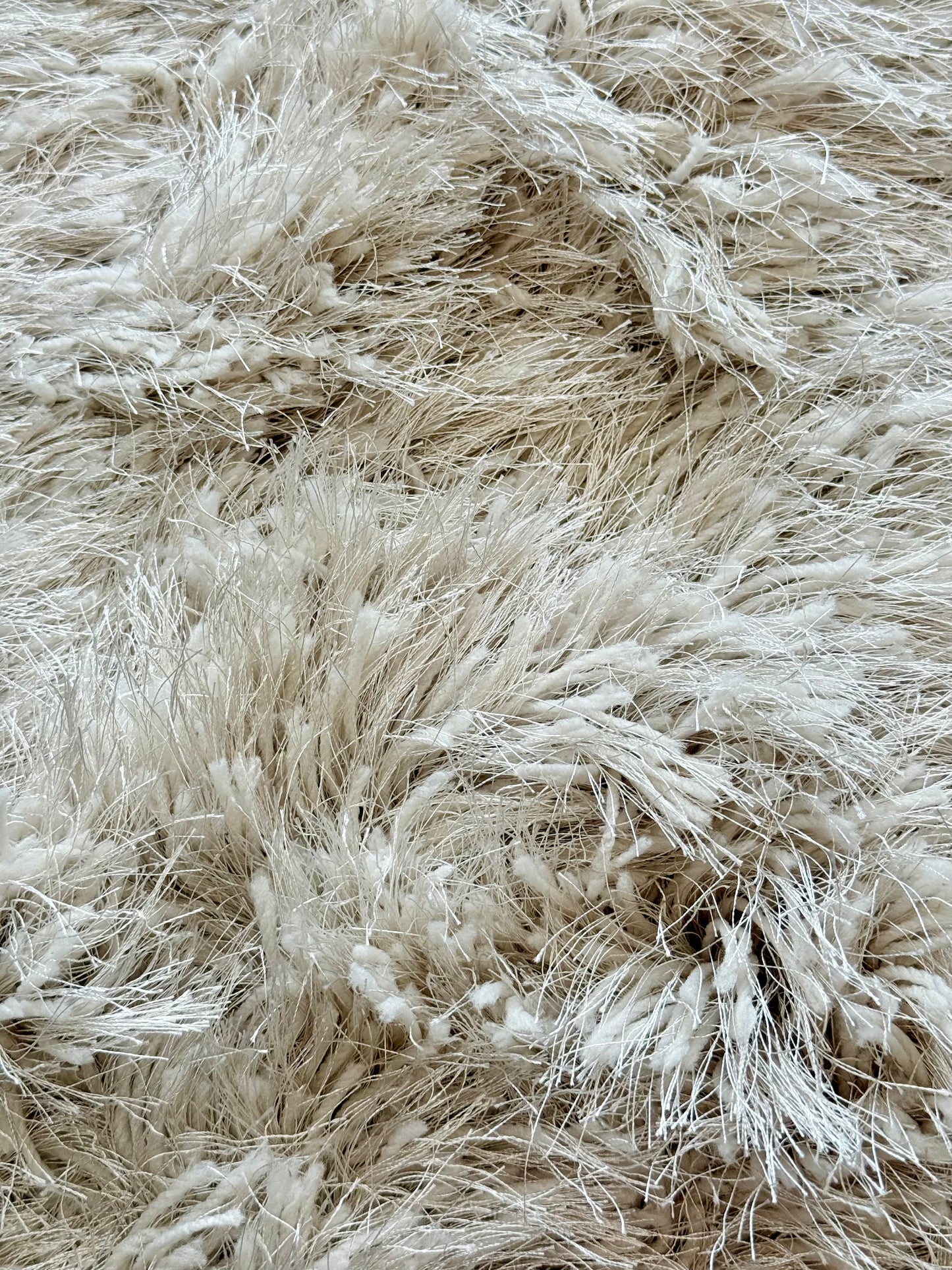 Plush Shaggy Area Rug – Cream White – 150x220 cm (4.9 x 7.2)ft
