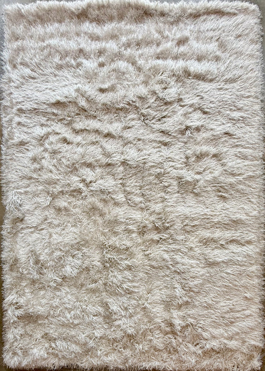 Plush Shaggy Area Rug – Cream White – 150x220 cm (4.9 x 7.2)ft