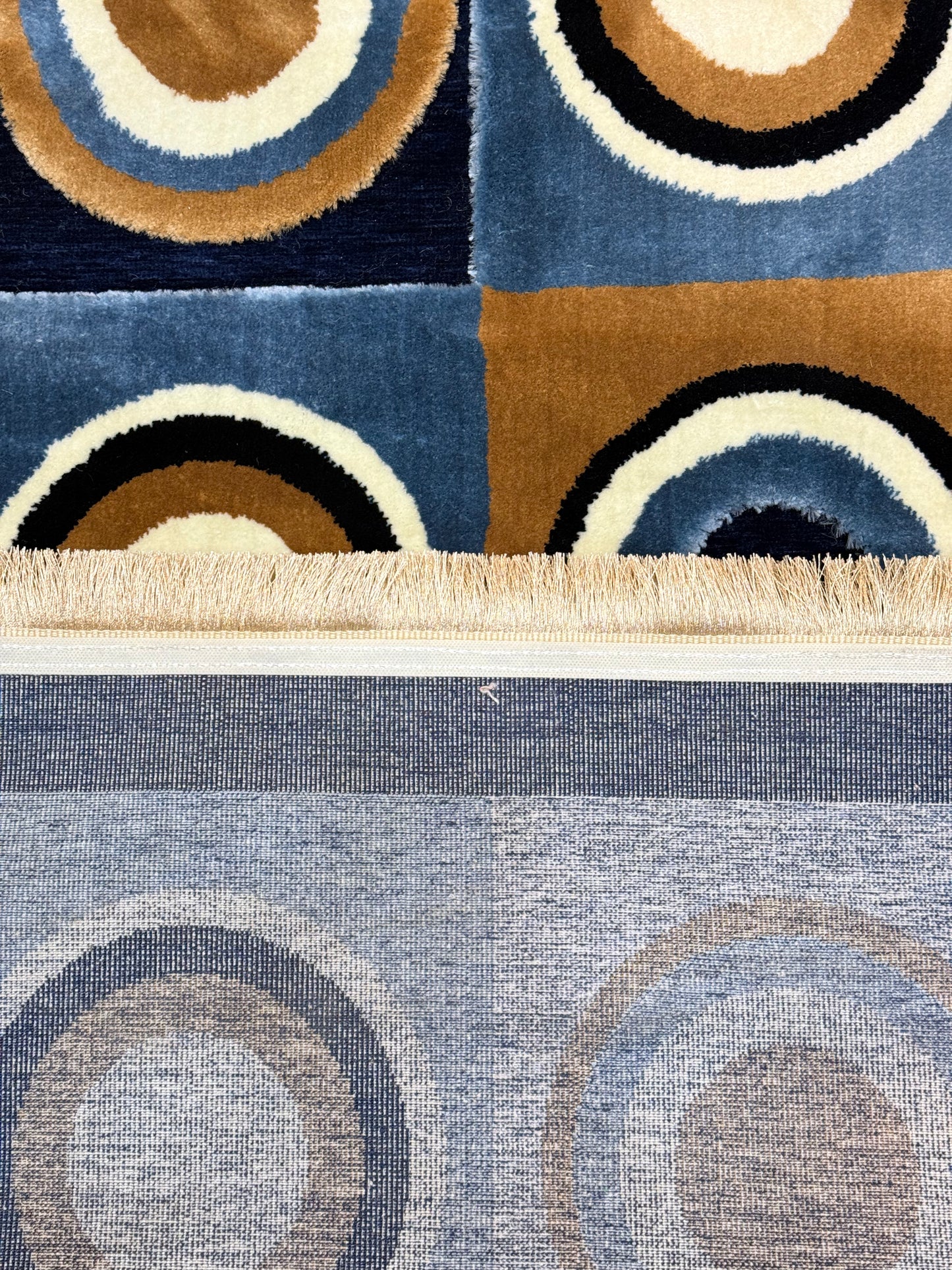 Retro Geometric Circles Rug - Size 125x170cm (4.1x5.7)ft