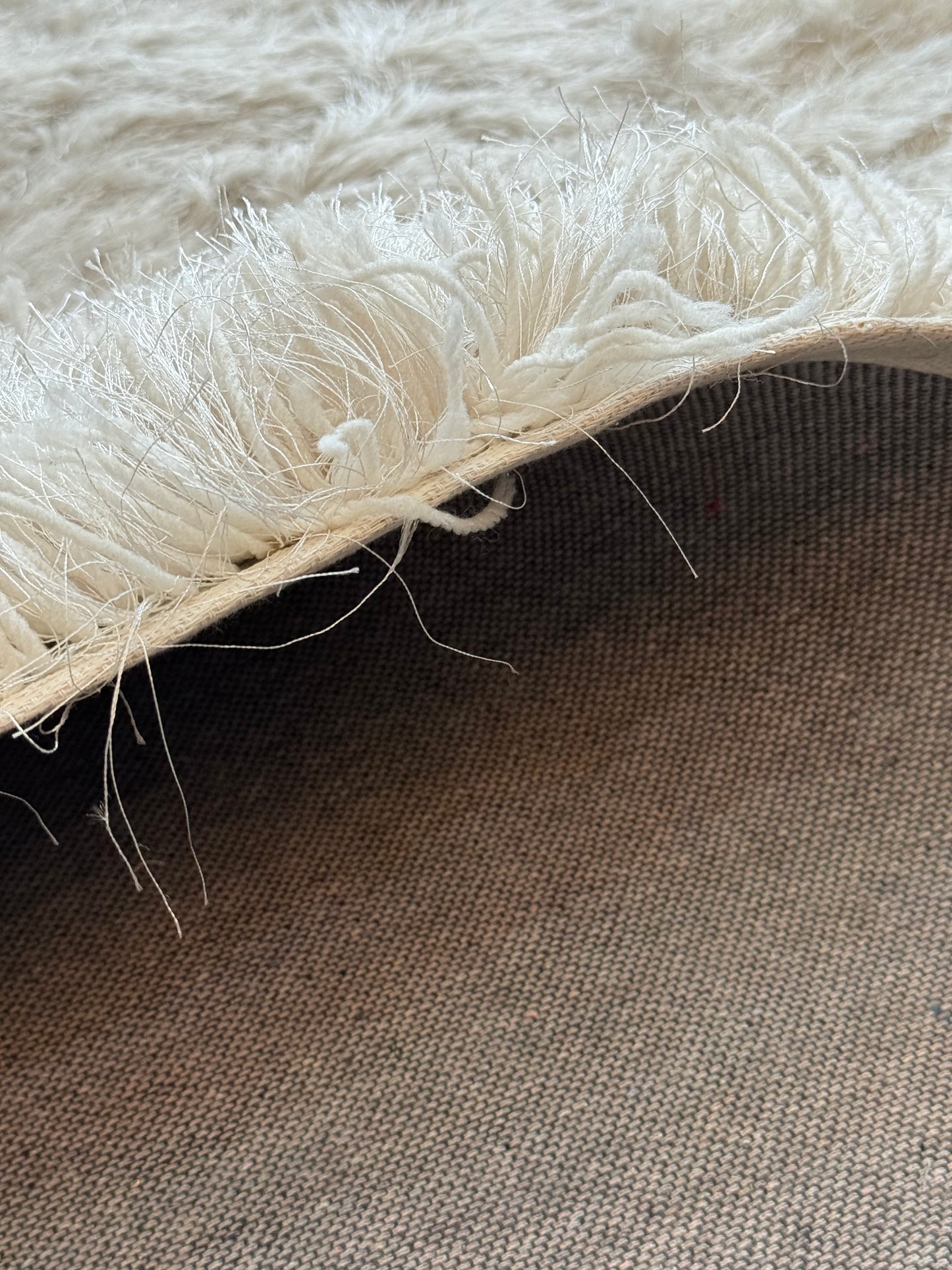 Plush Shaggy Area Rug – Cream White – 150x220 cm (4.9 x 7.2)ft