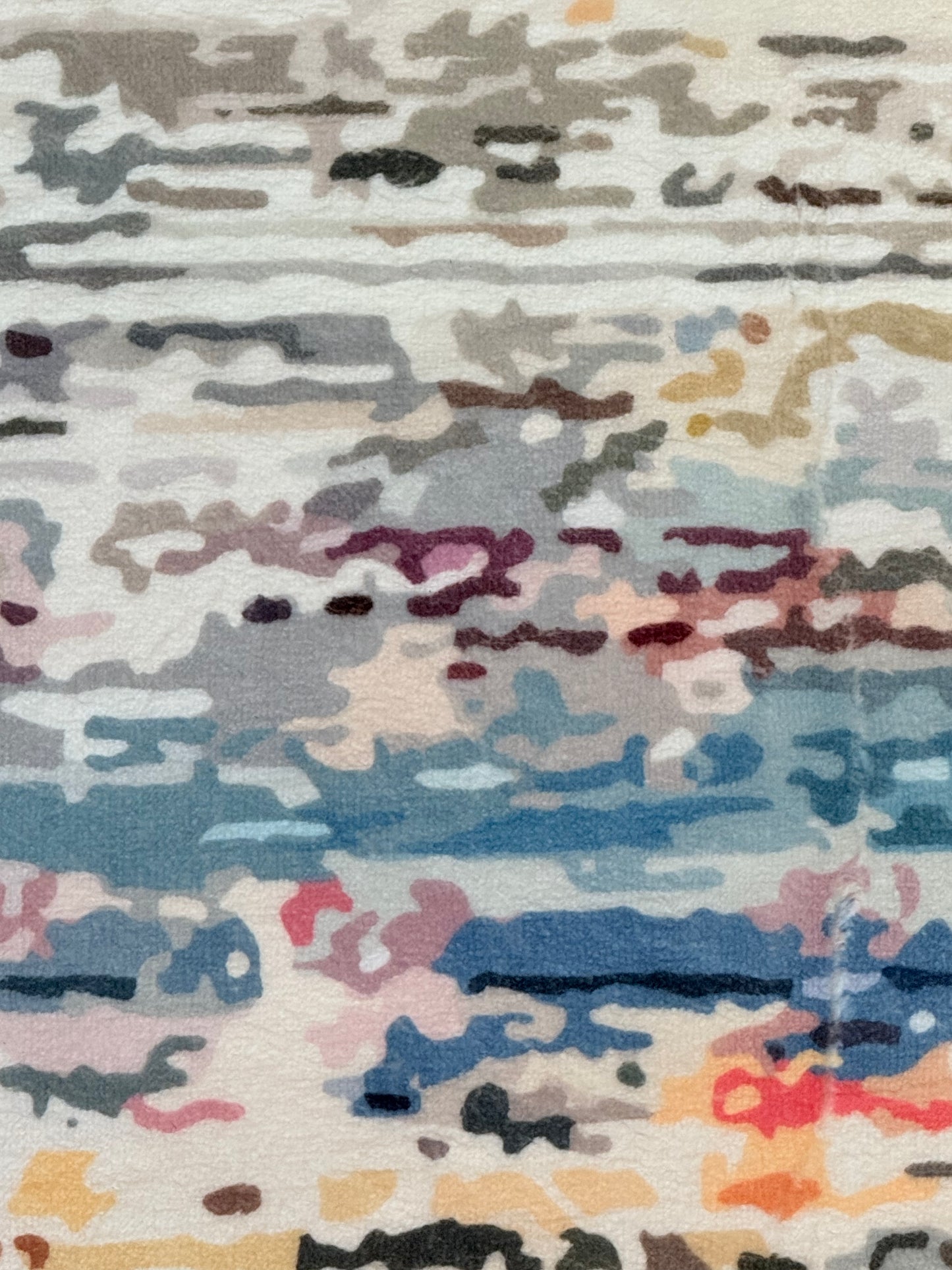 Textured Striped Rug – Teal, Blue, Grey & Beige Accents | 120×170 cm (4.0×5.7 ft) | Modern Artistic Design