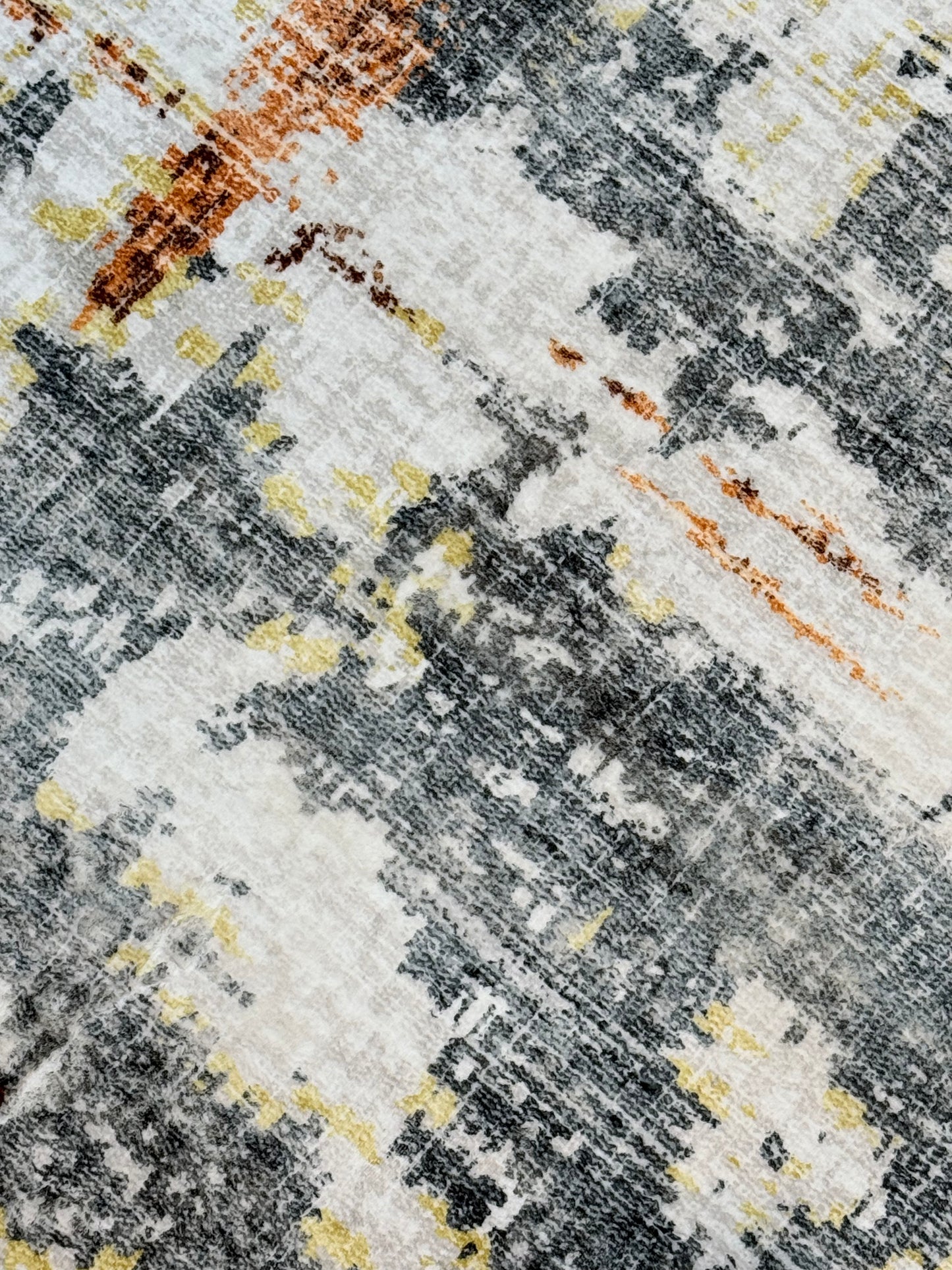 Distressed Abstract Black/Light Grey/Cream Rug | Size 120x170 cm (4.0x5.7 ft)