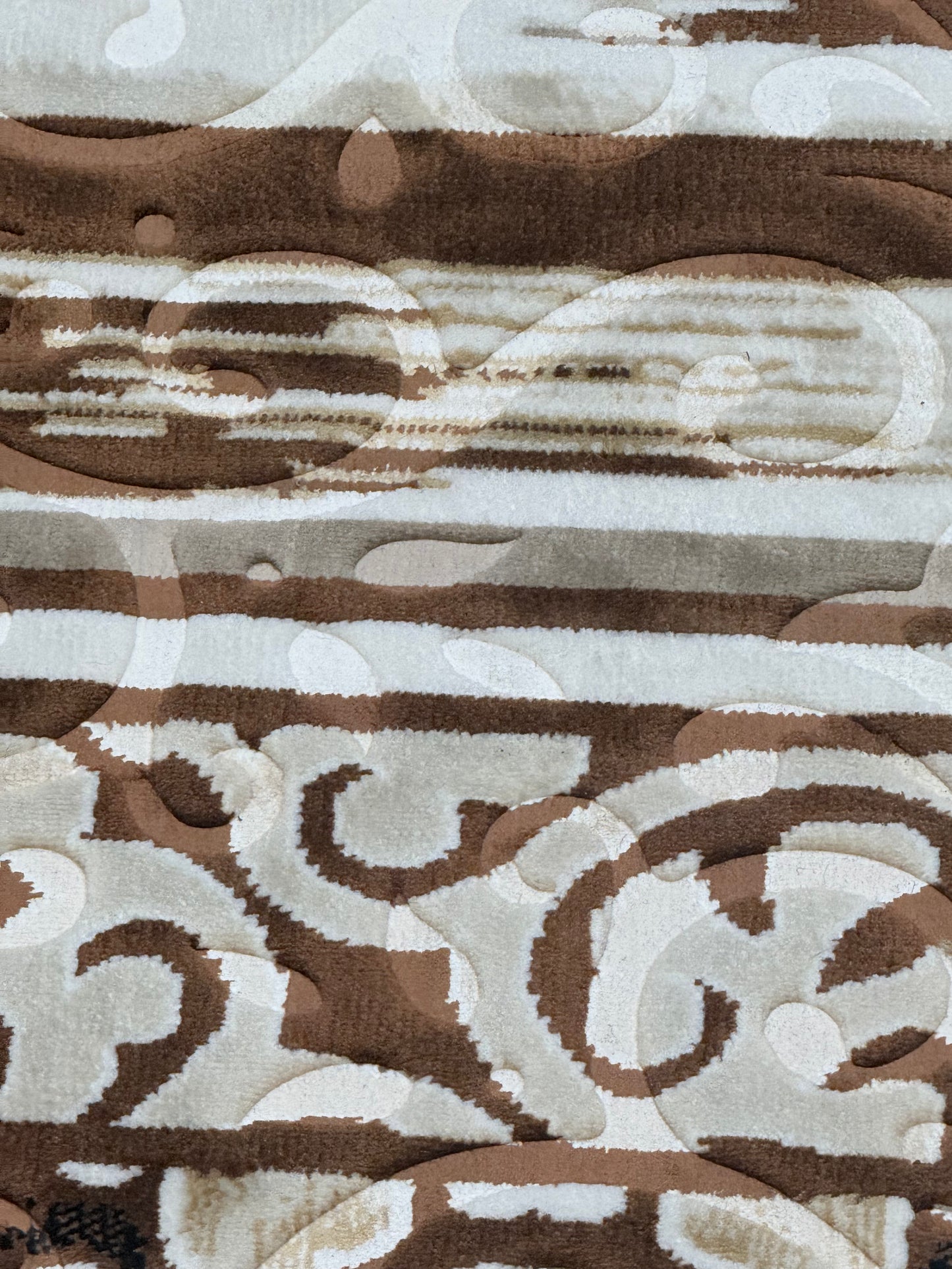 Vintage Patchwork Moroccan Rug - Brown, Beige, Cream & Black | Size
200×290 cm (6.6x9.5 ft)