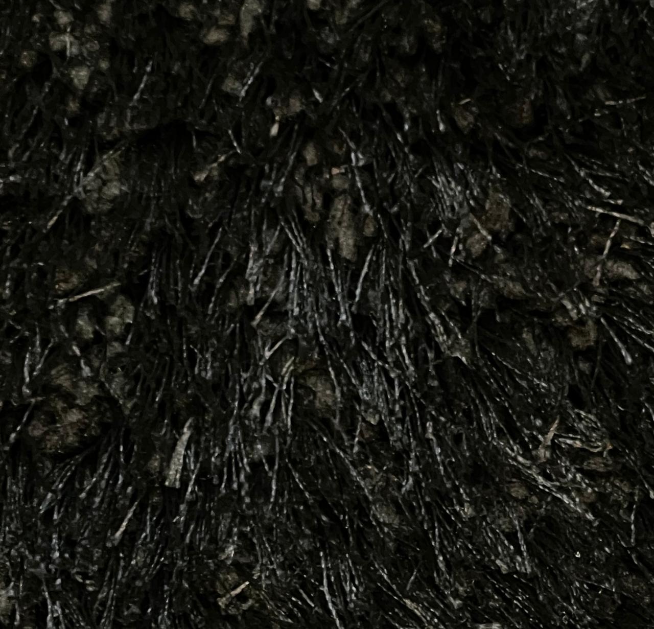 Plain Black Shaggy Rug