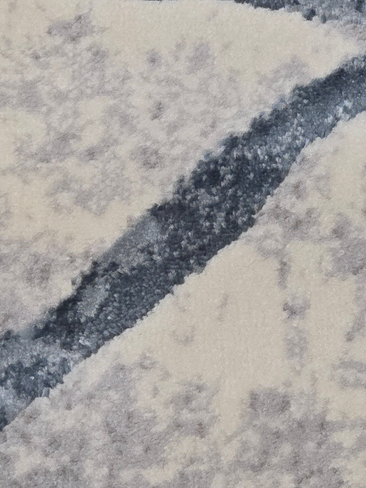 Abstract Branch Marble Runner Area Rug | Ivory, Charcoal Grey, Navy Blue | Size 100x380 cm (3.3x12.5 ft)